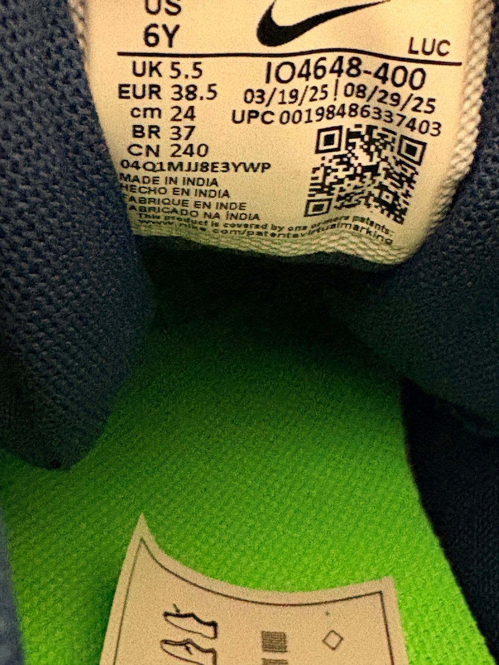Baskets Nike TNike - Hustle D 12 x LEGO® Collection - Brave Blue / Multi-Color / Green Strike / Black - Neuve avec étiquetteeam Hustle D 12 x LEGO® Collection (GS) – Brave Blue NIKE