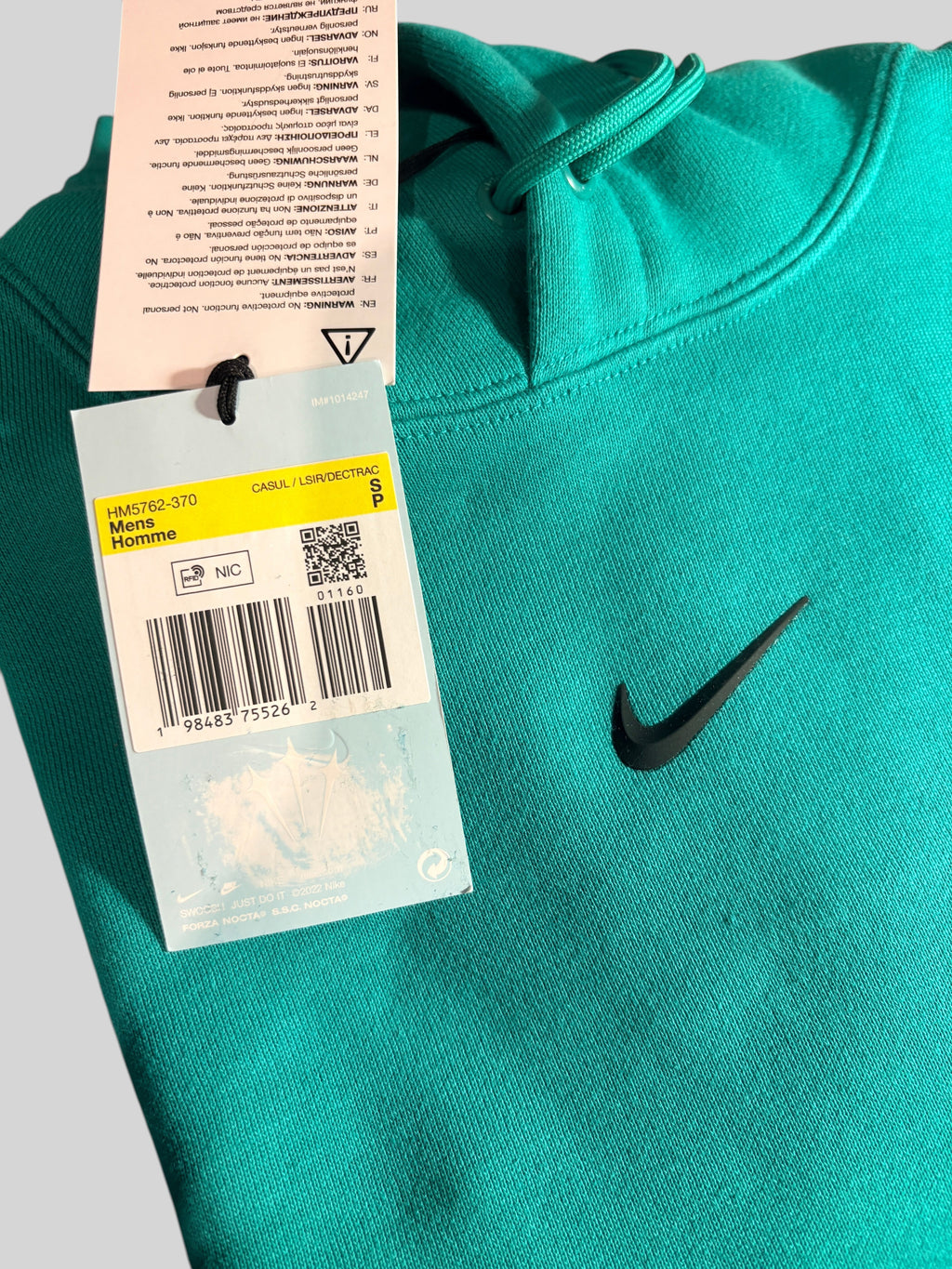 Nike - NOCTA Fleece CS Hoodie 2 - Neptune Green - Neuf avec étiquette Nike x NOCTA