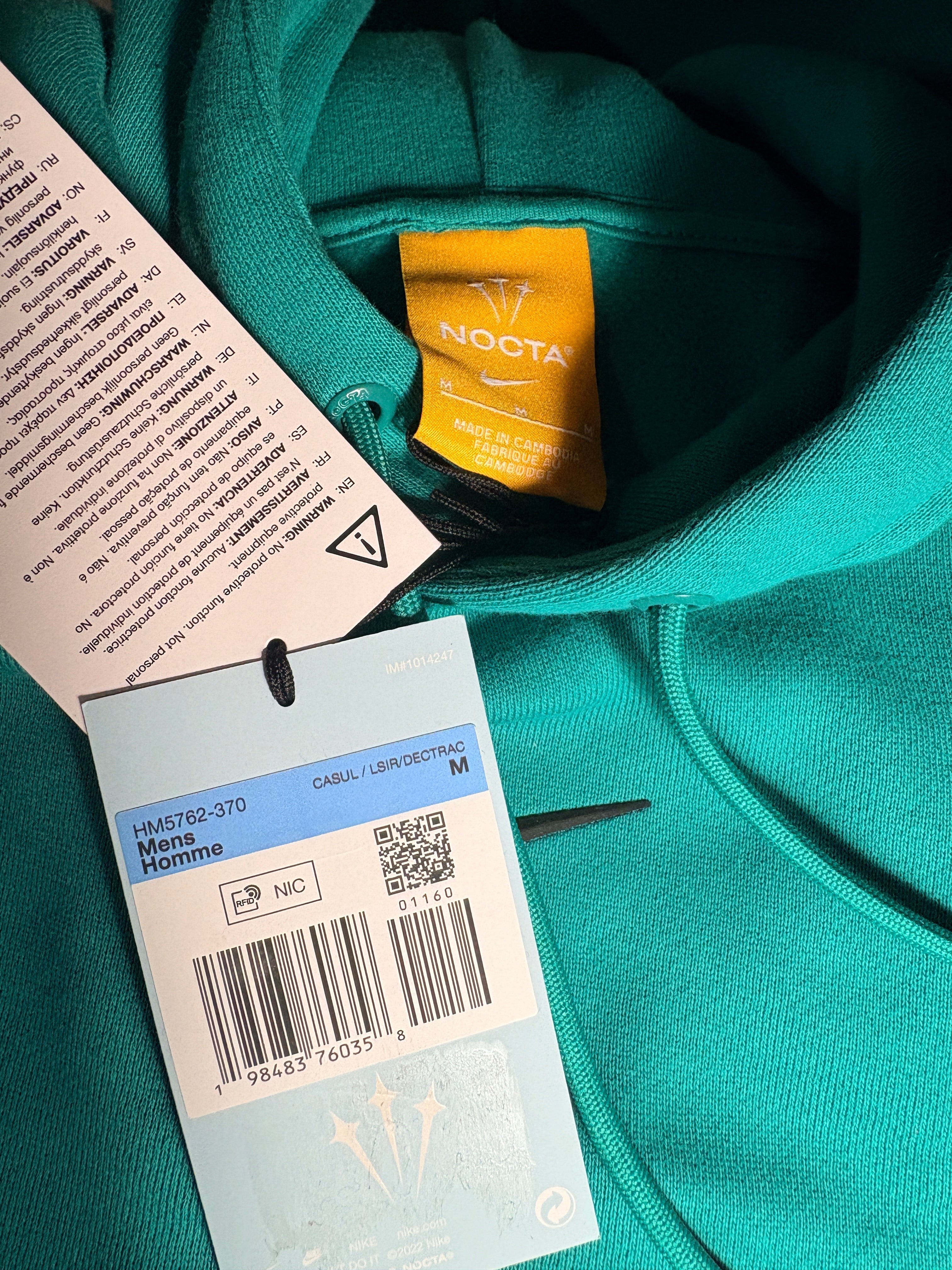 Nike - NOCTA Fleece CS Hoodie 2 - Neptune Green - Neuf avec étiquette Nike x NOCTA