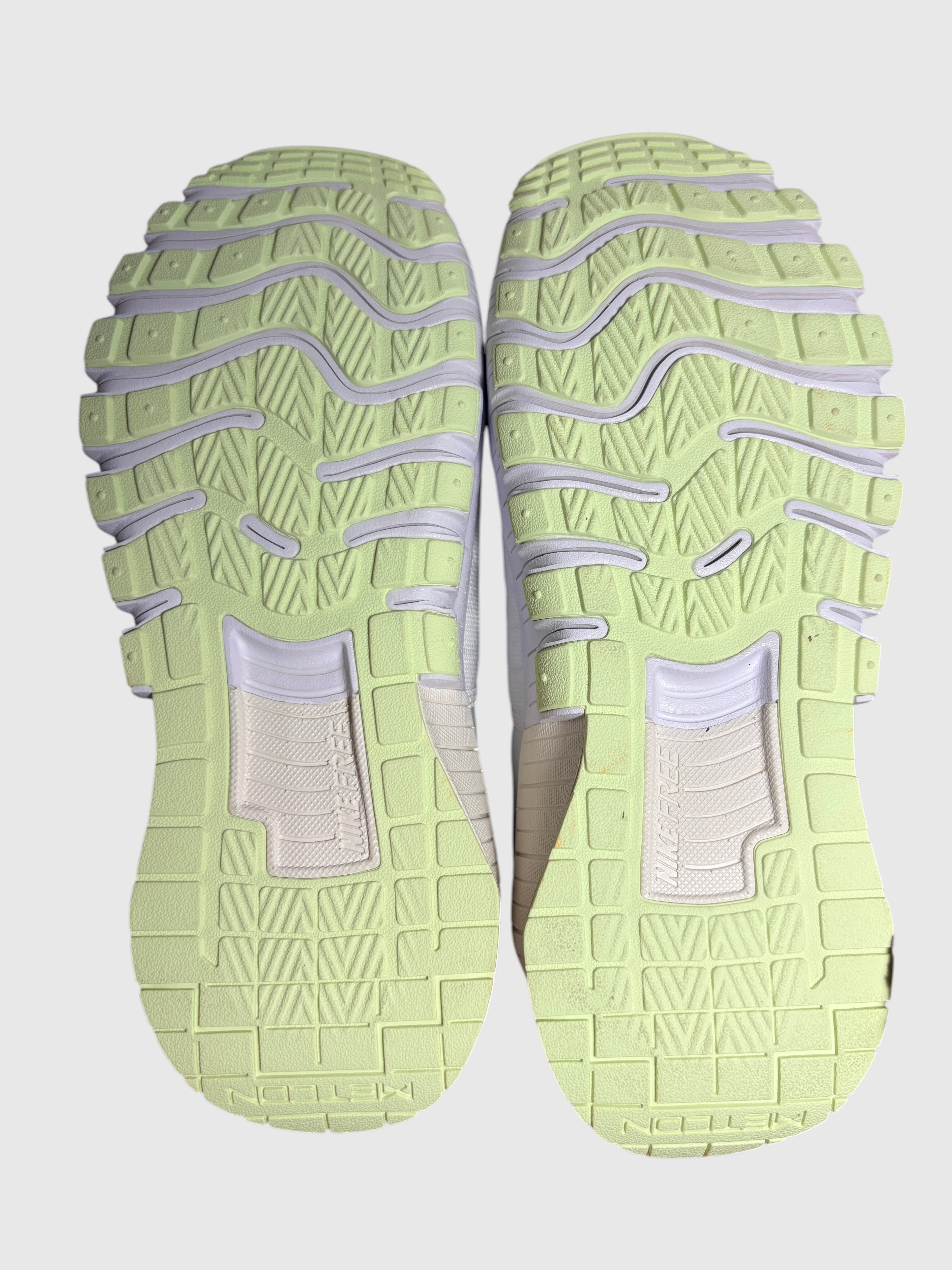 Baskets de Fitness Nike Free Metcon 6 Femme – Blanc / Argent Métallisé / Volt (Taille 42 EU)