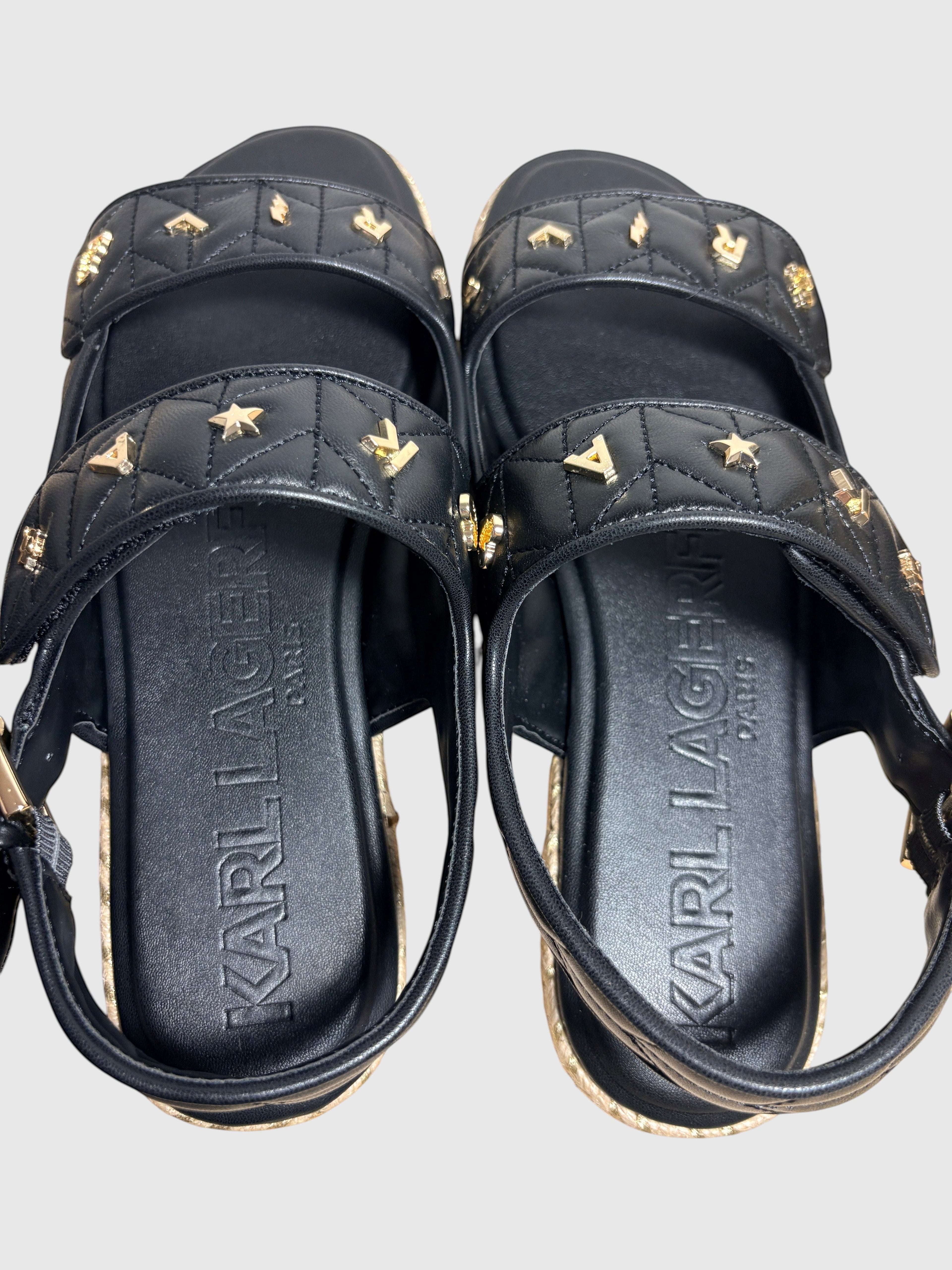 Sandales Mules Espadrilles Karl Lagerfeld Paris - Charlay Studs (Noir)