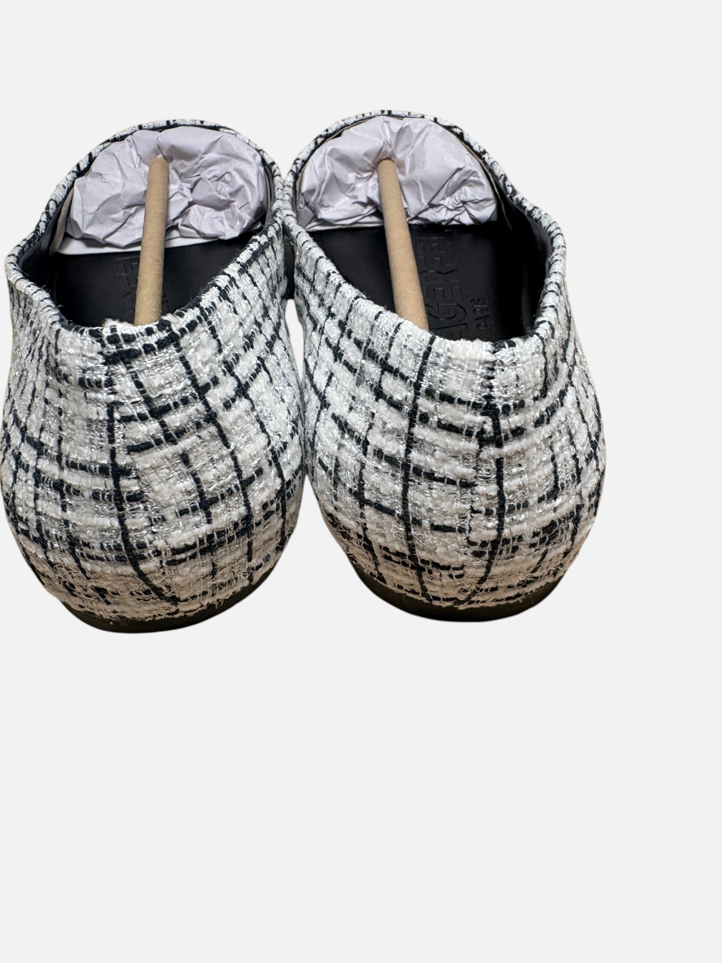 Ballerines en Tweed Karl Lagerfeld – Noir & Blanc (Taille 39.5)