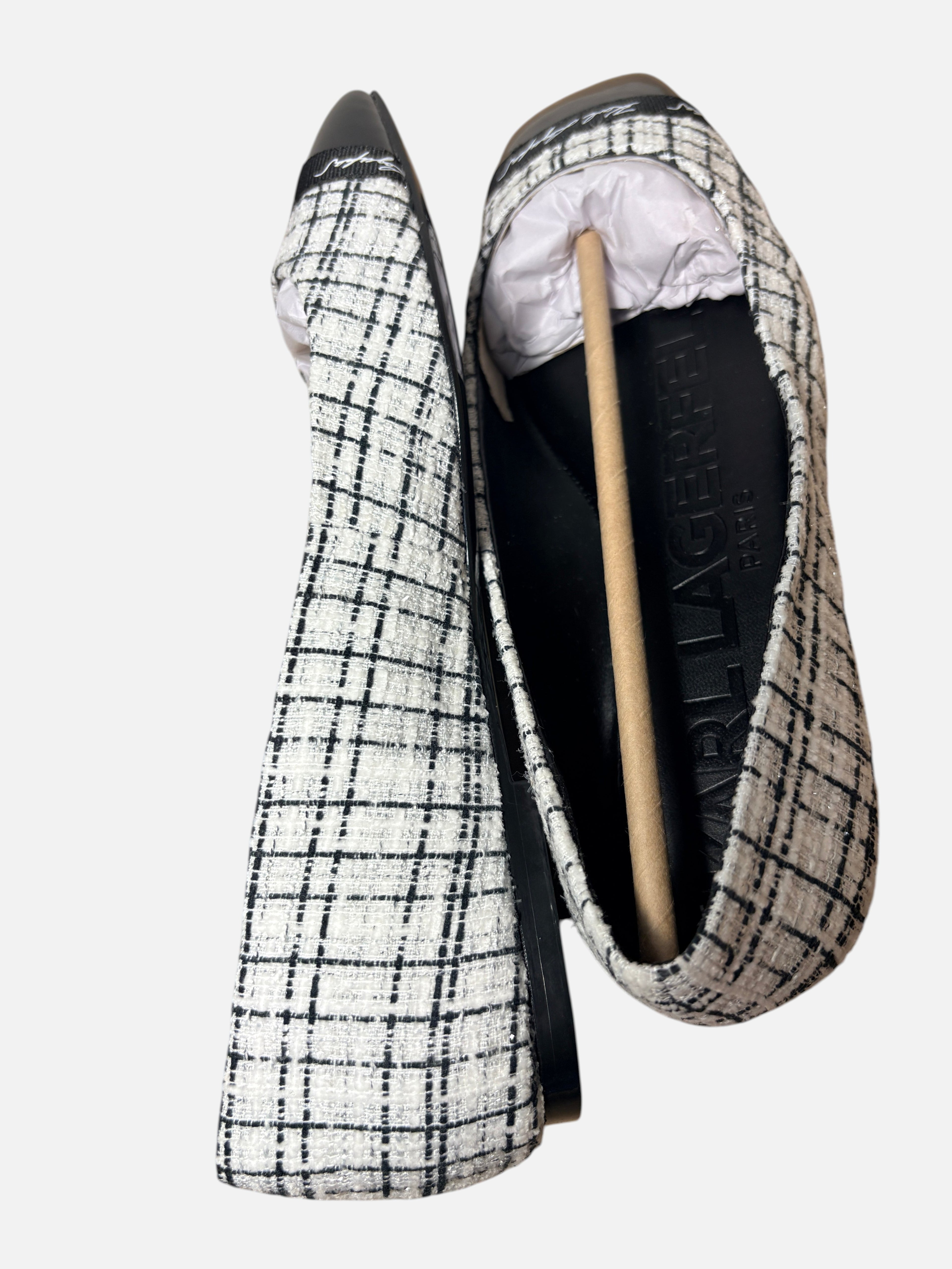 Ballerines en Tweed Karl Lagerfeld – Noir & Blanc (Taille 39.5)