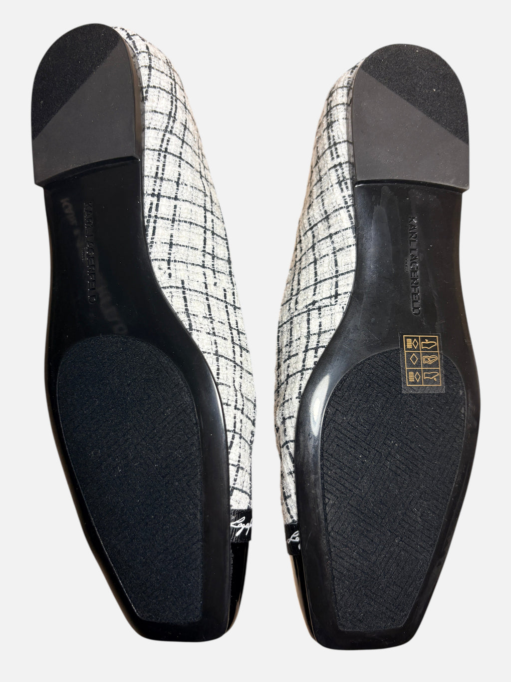 Ballerines en Tweed Karl Lagerfeld – Noir & Blanc (Taille 39.5)