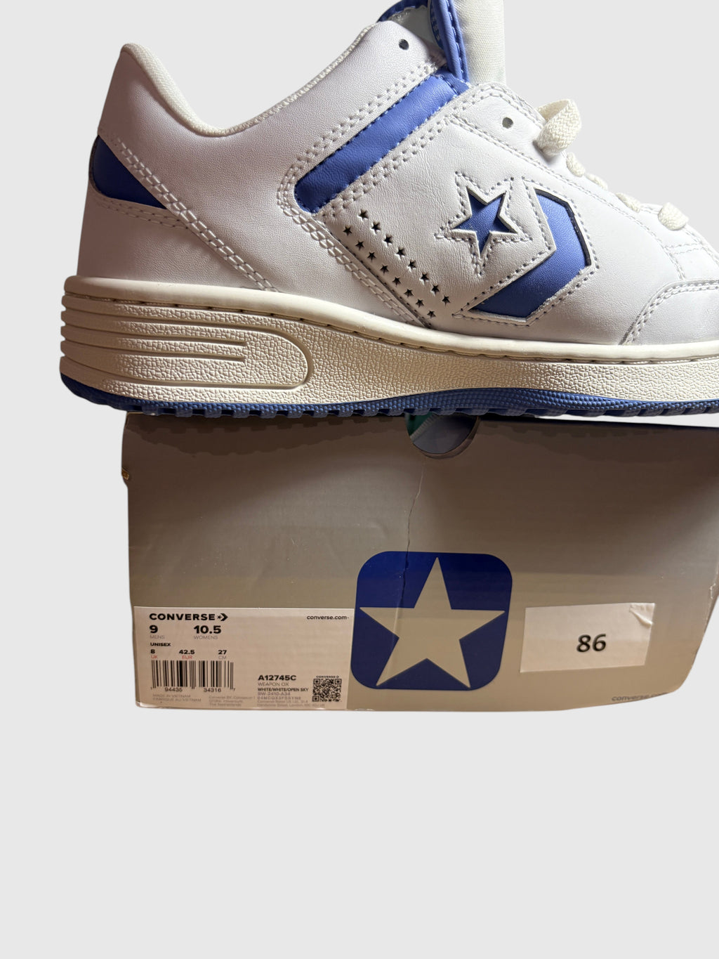Basket Converse Weapon OX White Blue – Unisexe Taille 42,5 EUR