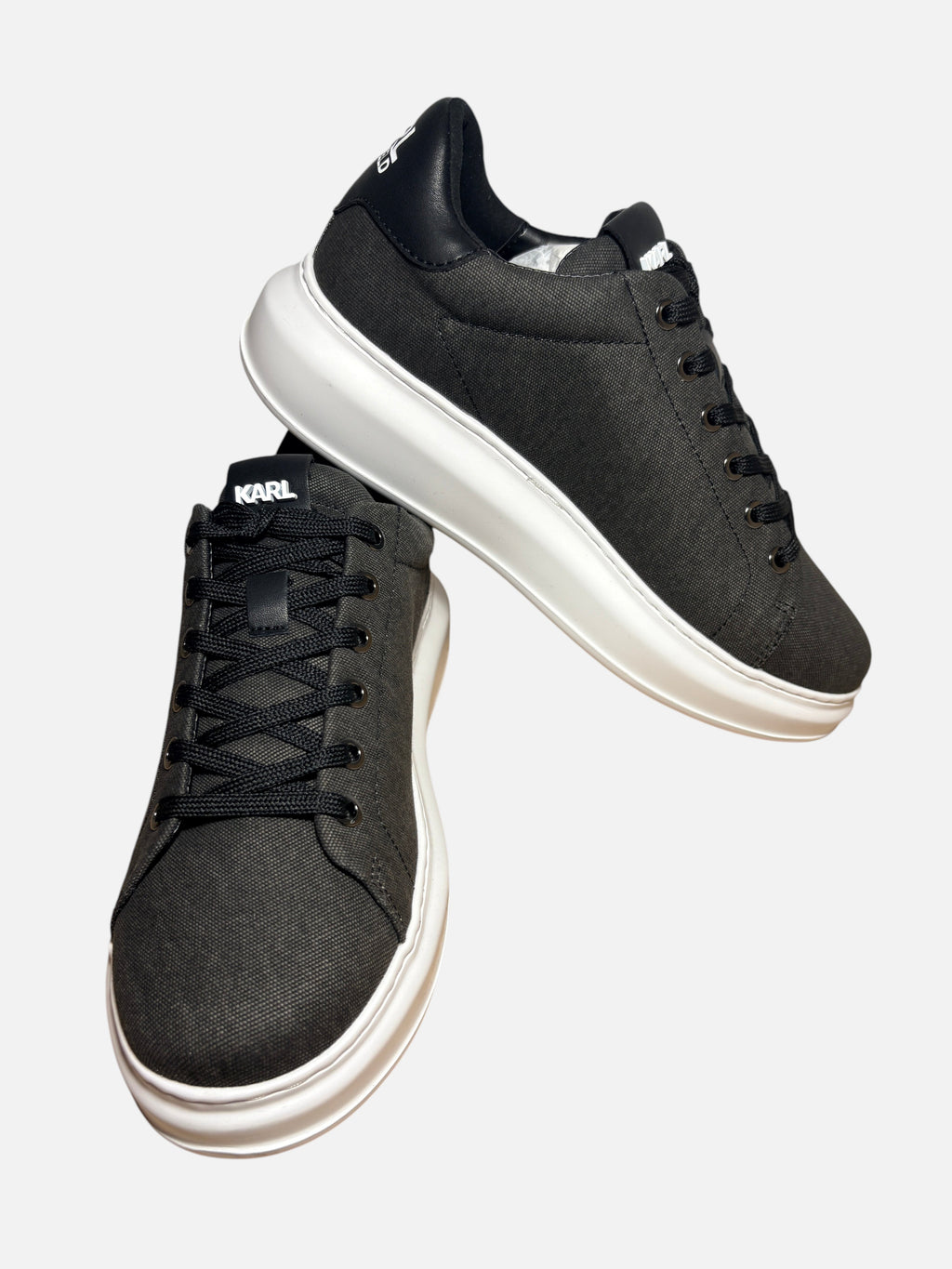 BasketsKarl Lagerfeld Kapri Mens Signia Textured - Noir/Gris - Taille 40 Karl Lagerfeld