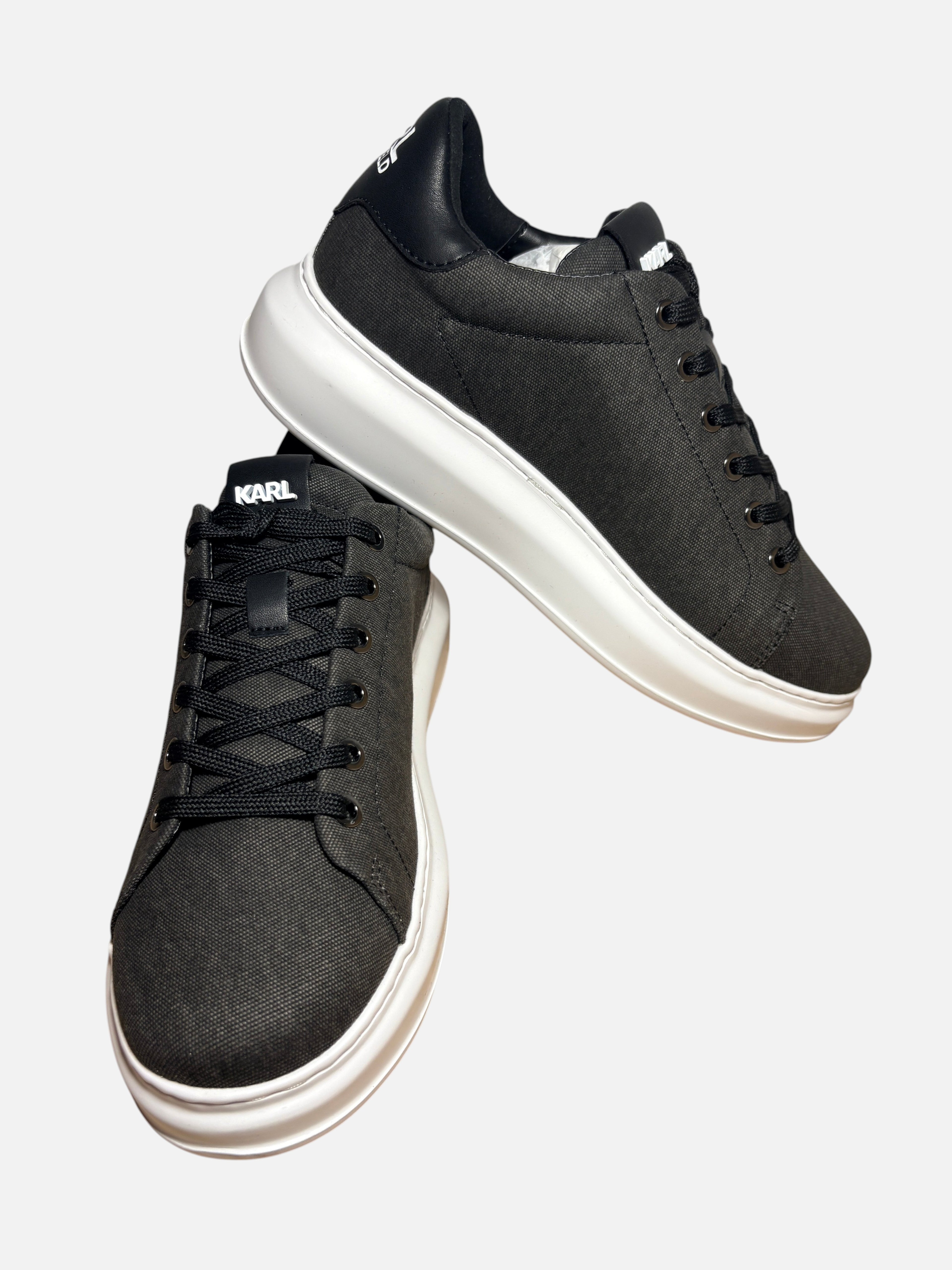 BasketsKarl Lagerfeld Kapri Mens Signia Textured - Noir/Gris - Taille 40 Karl Lagerfeld