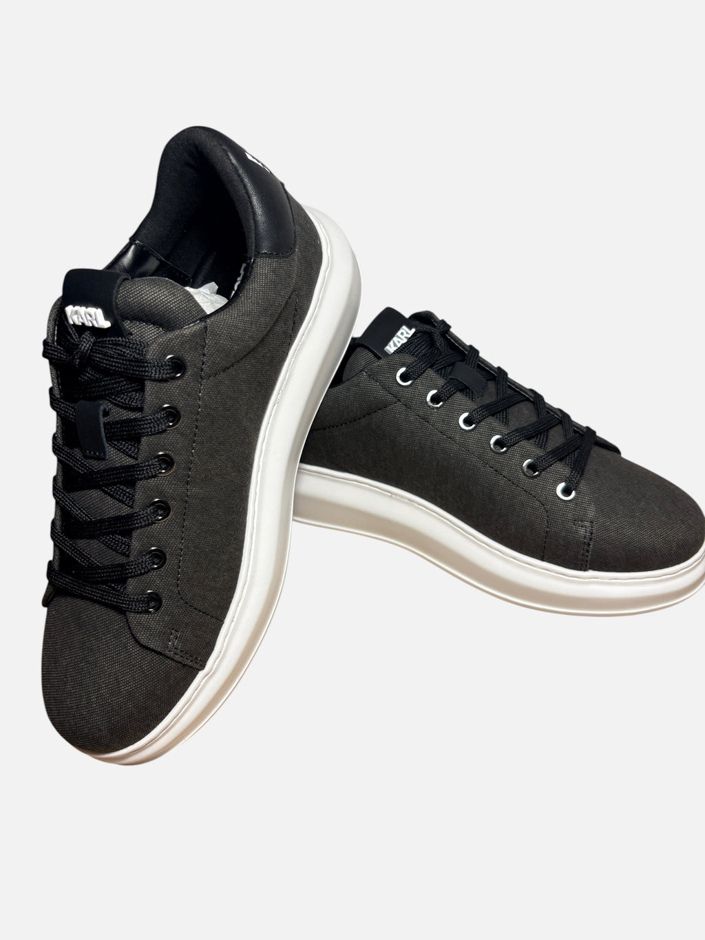 BasketsKarl Lagerfeld Kapri Mens Signia Textured - Noir/Gris - Taille 40 Karl Lagerfeld