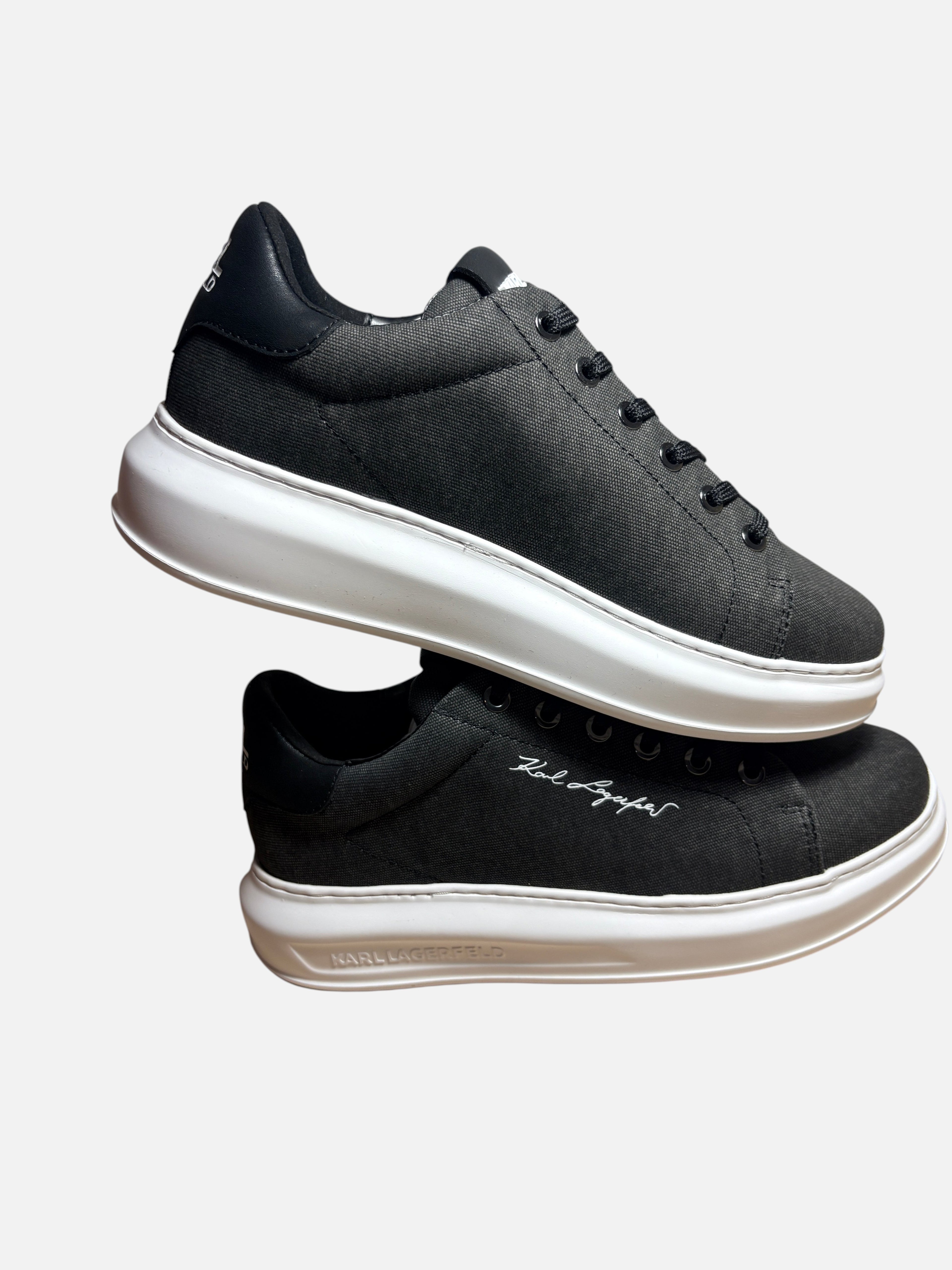 BasketsKarl Lagerfeld Kapri Mens Signia Textured - Noir/Gris - Taille 40 Karl Lagerfeld