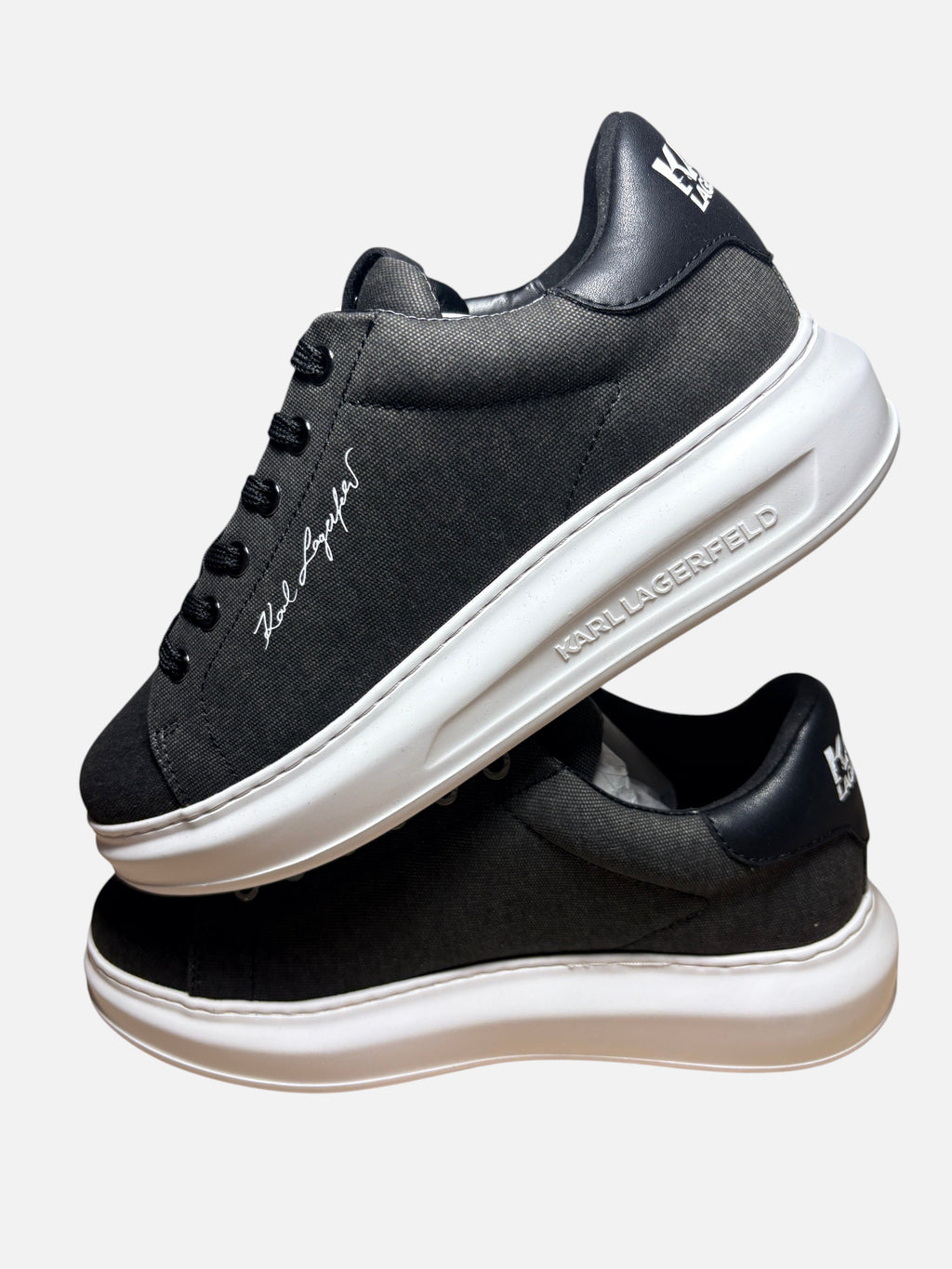 BasketsKarl Lagerfeld Kapri Mens Signia Textured - Noir/Gris - Taille 40 Karl Lagerfeld