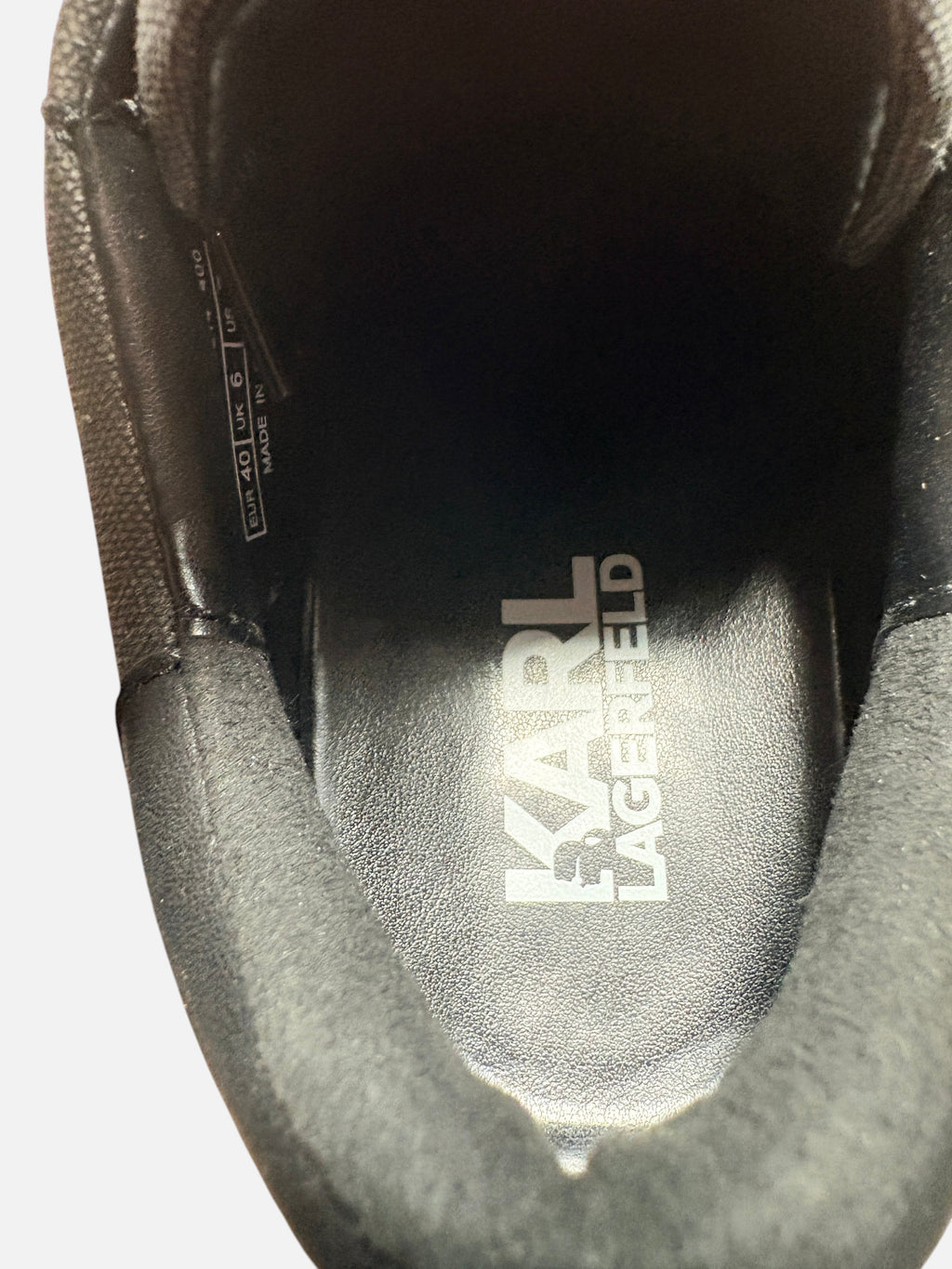 BasketsKarl Lagerfeld Kapri Mens Signia Textured - Noir/Gris - Taille 40 Karl Lagerfeld