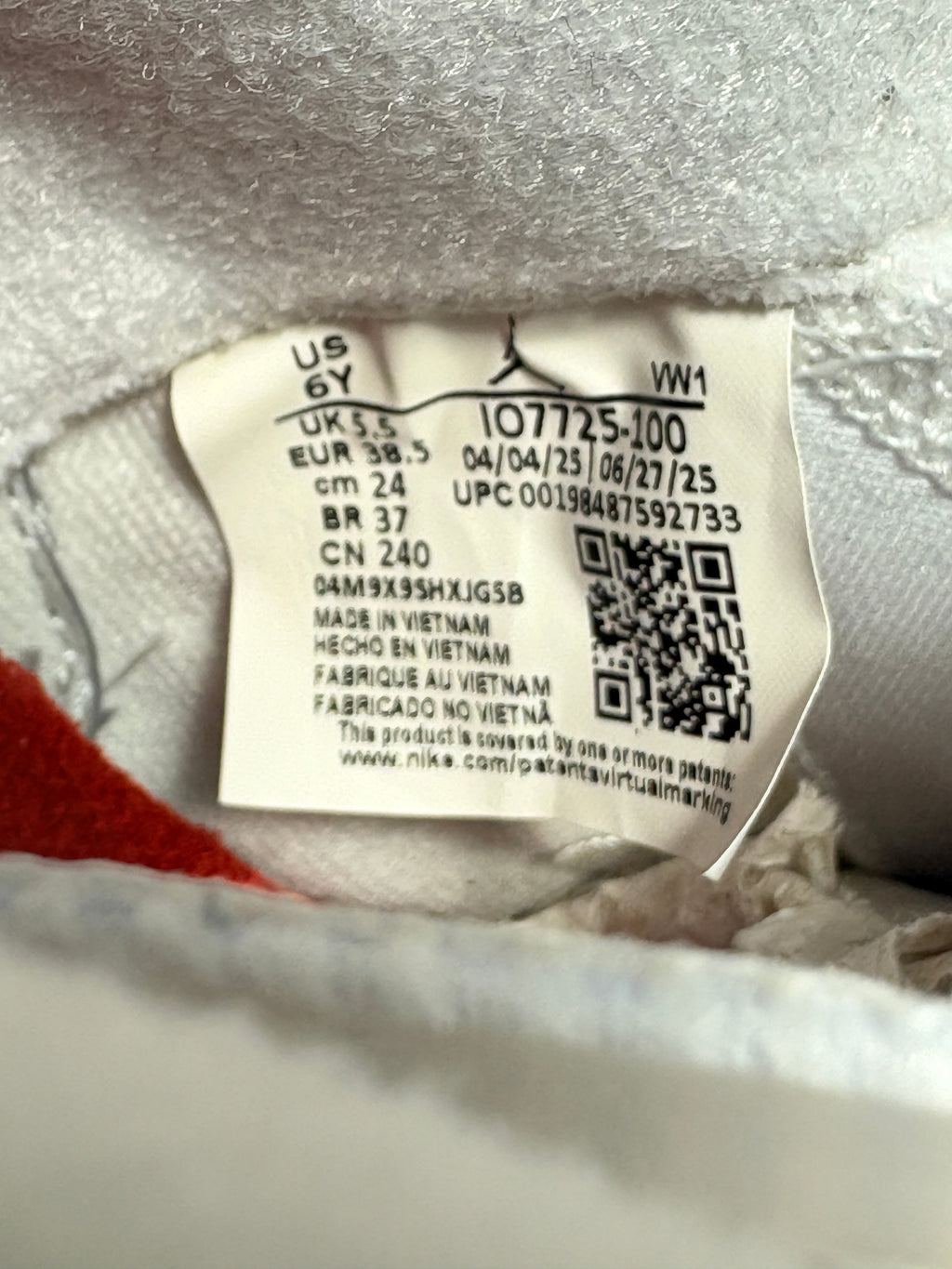Jordan - Spizike Low GS - White / Wolf Grey / Varsity Red - Neuve avec étiquette JORDAN