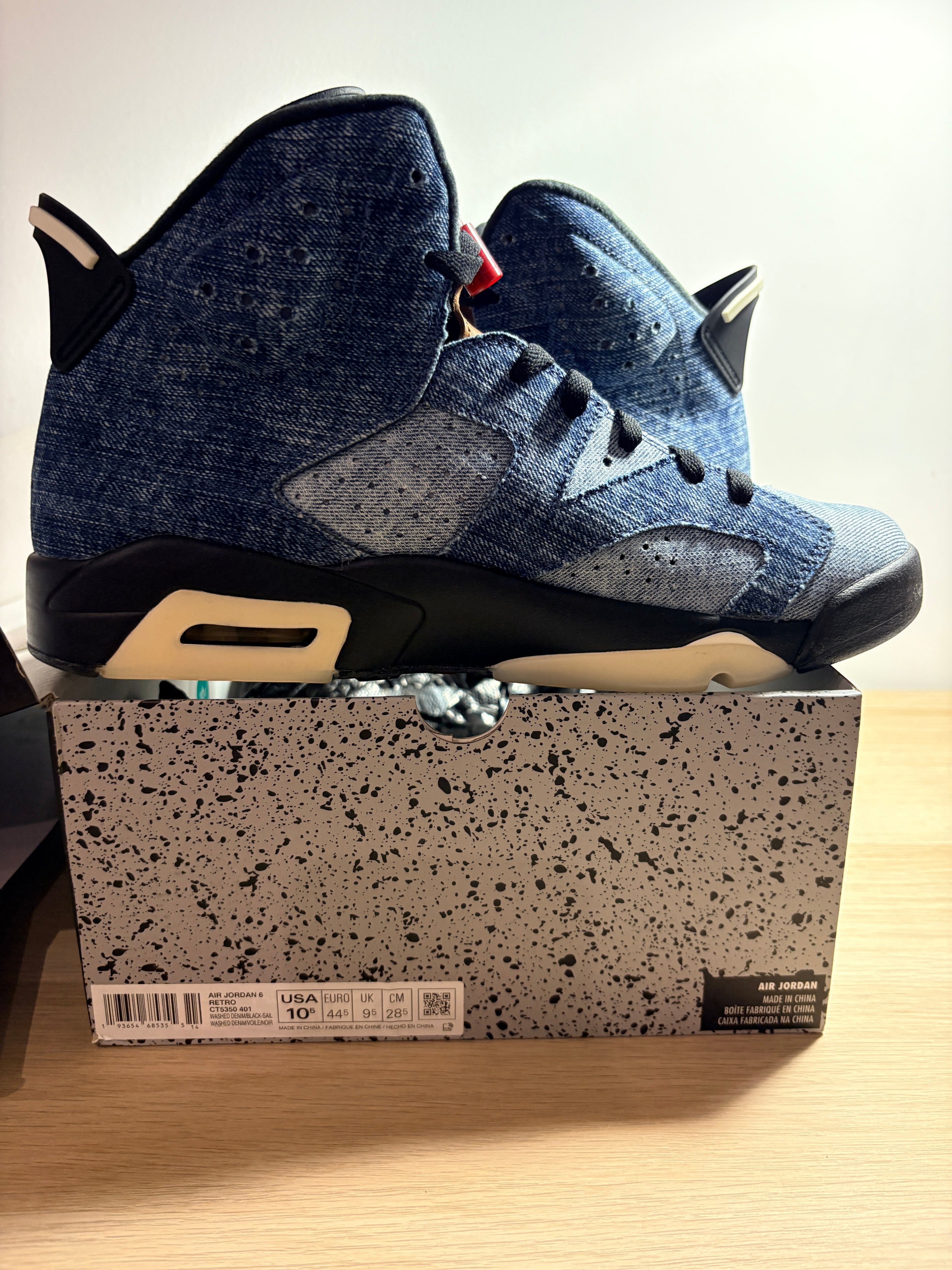 Jordan - Air Jordan 6 Retro - Washed Denim / Sail / Varsity Red / Black - Neuve avec étiquette AIR JORDAN