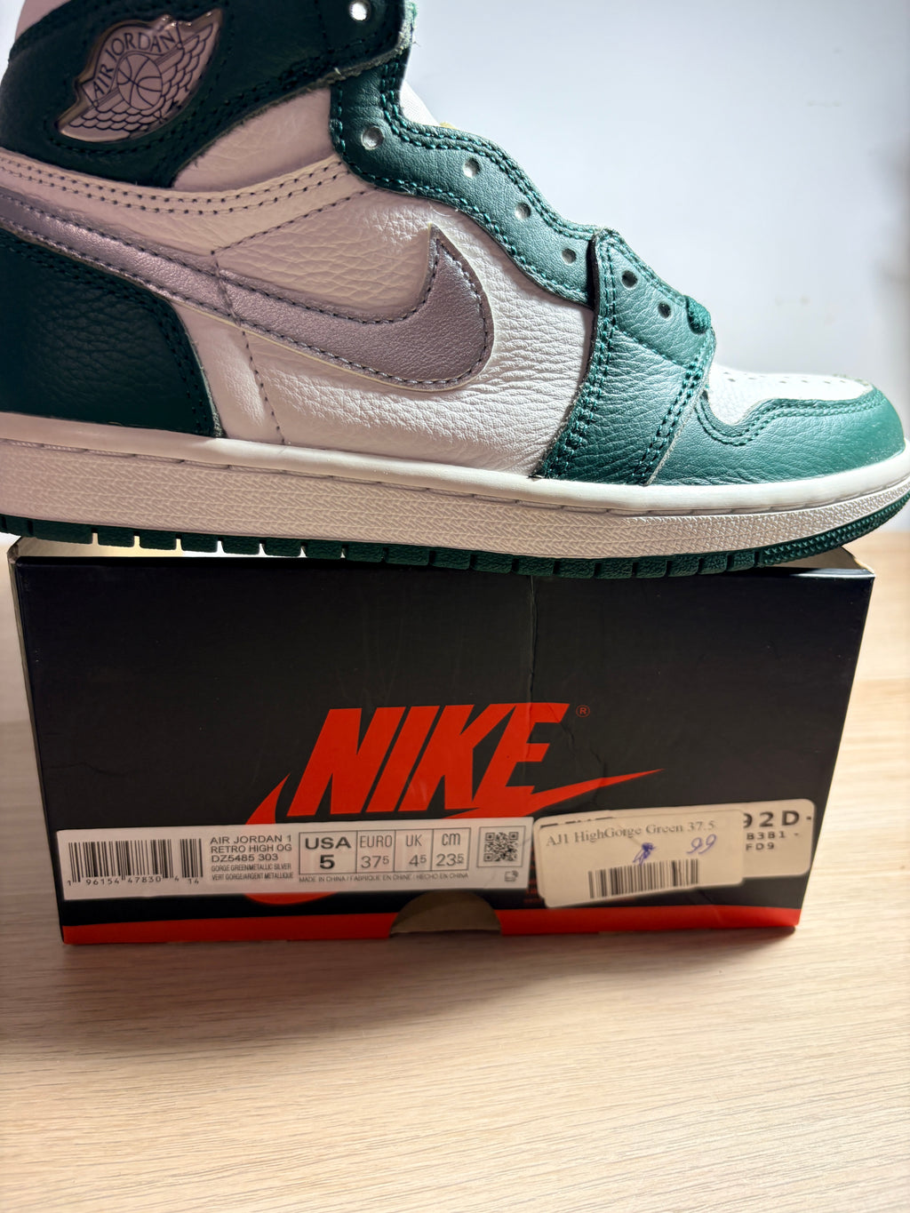 Jordan - Air Jordan 1 Retro High OG - Gorge Green / Metallic Silver / White - Neuve avec étiquette AIR JORDAN