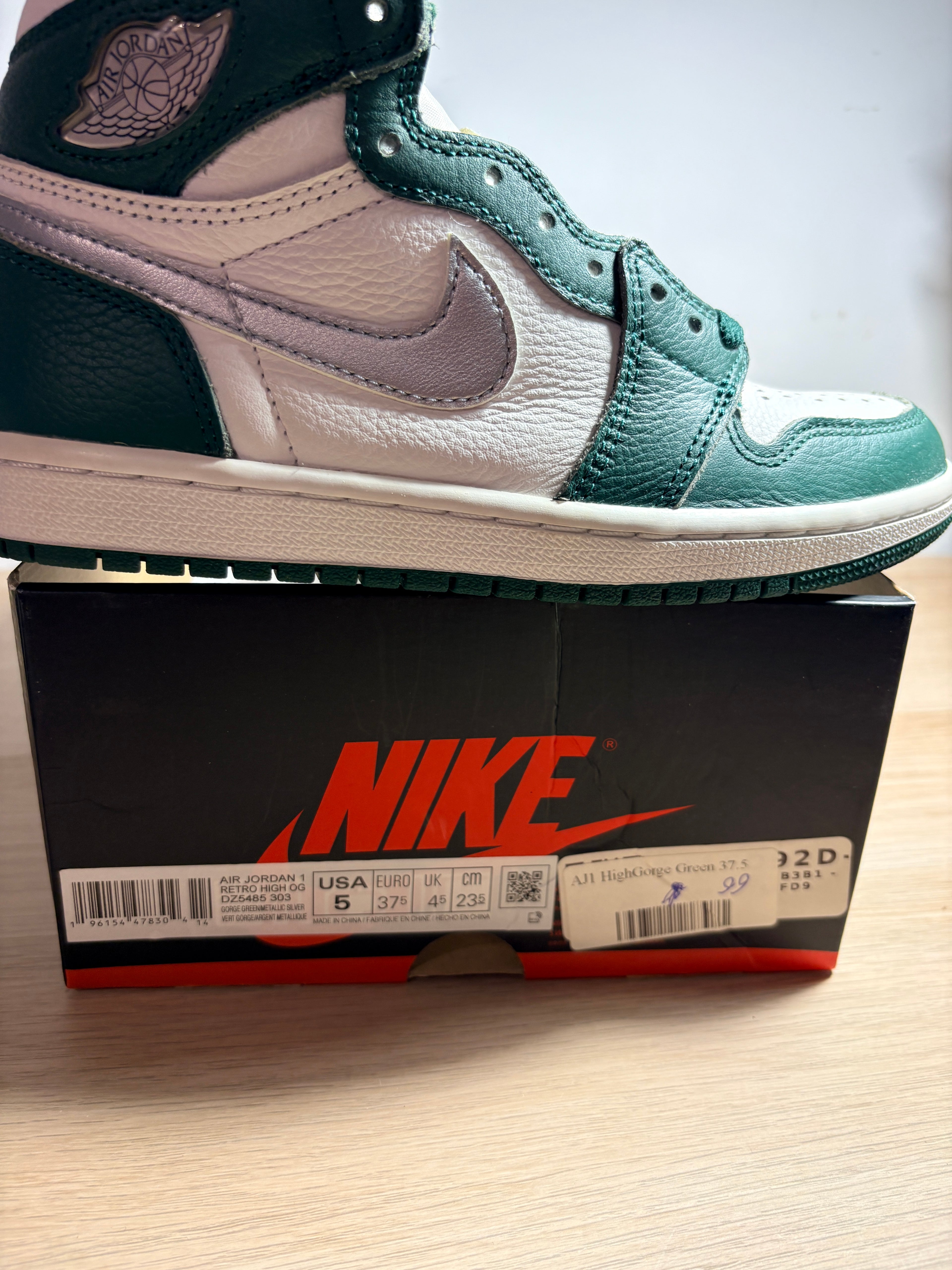 Jordan - Air Jordan 1 Retro High OG - Gorge Green / Metallic Silver / White - Neuve avec étiquette AIR JORDAN