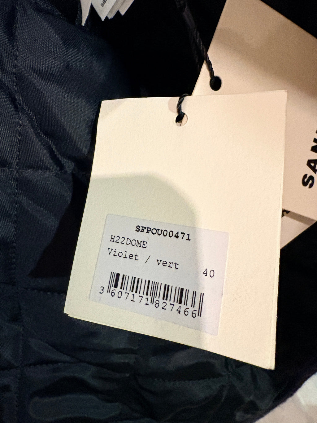 Sandro Dome – Manteau-surchemise à carreaux violet et vert neuf avec étiquettes SANDRO