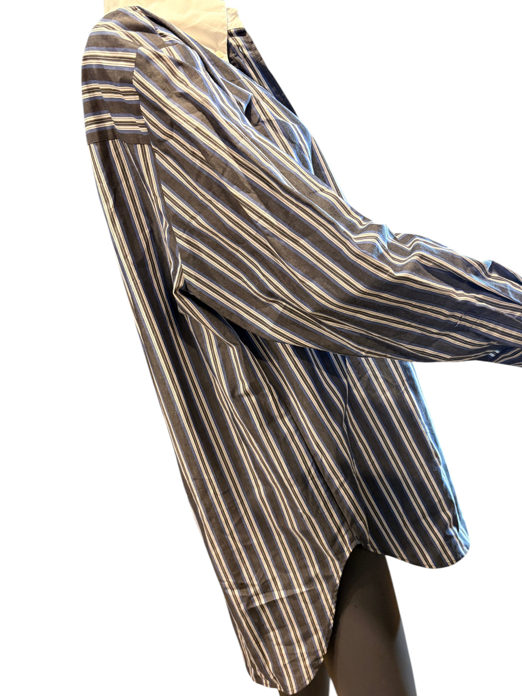 Sandro - Chemise longue oversize rayée - Bleu / Anthracite - Neuve avec étiquette SANDRO