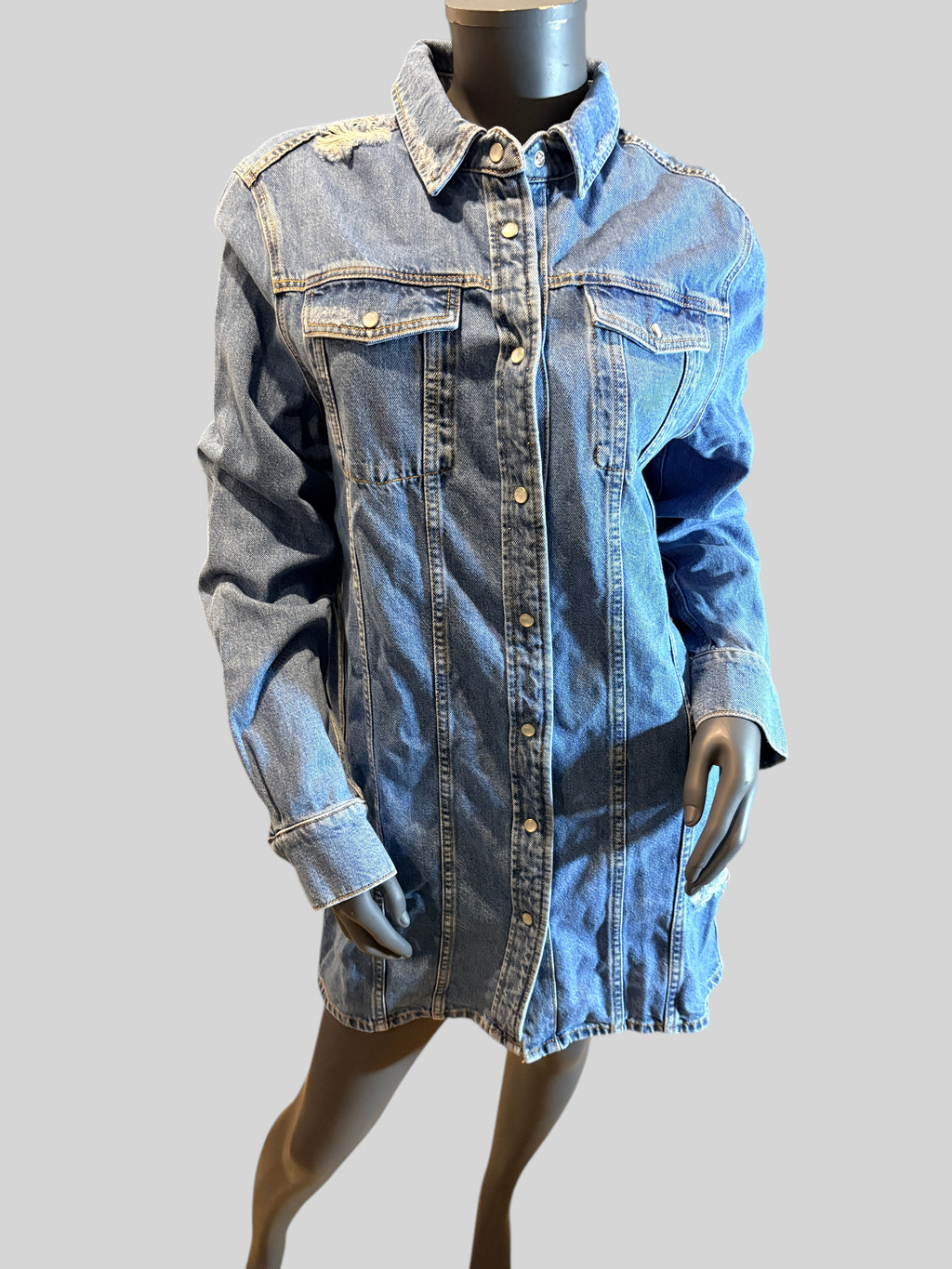 IRO - Robe chemise DALKA en jean - Country Mid Blue - Neuve avec étiquette IRO Paris