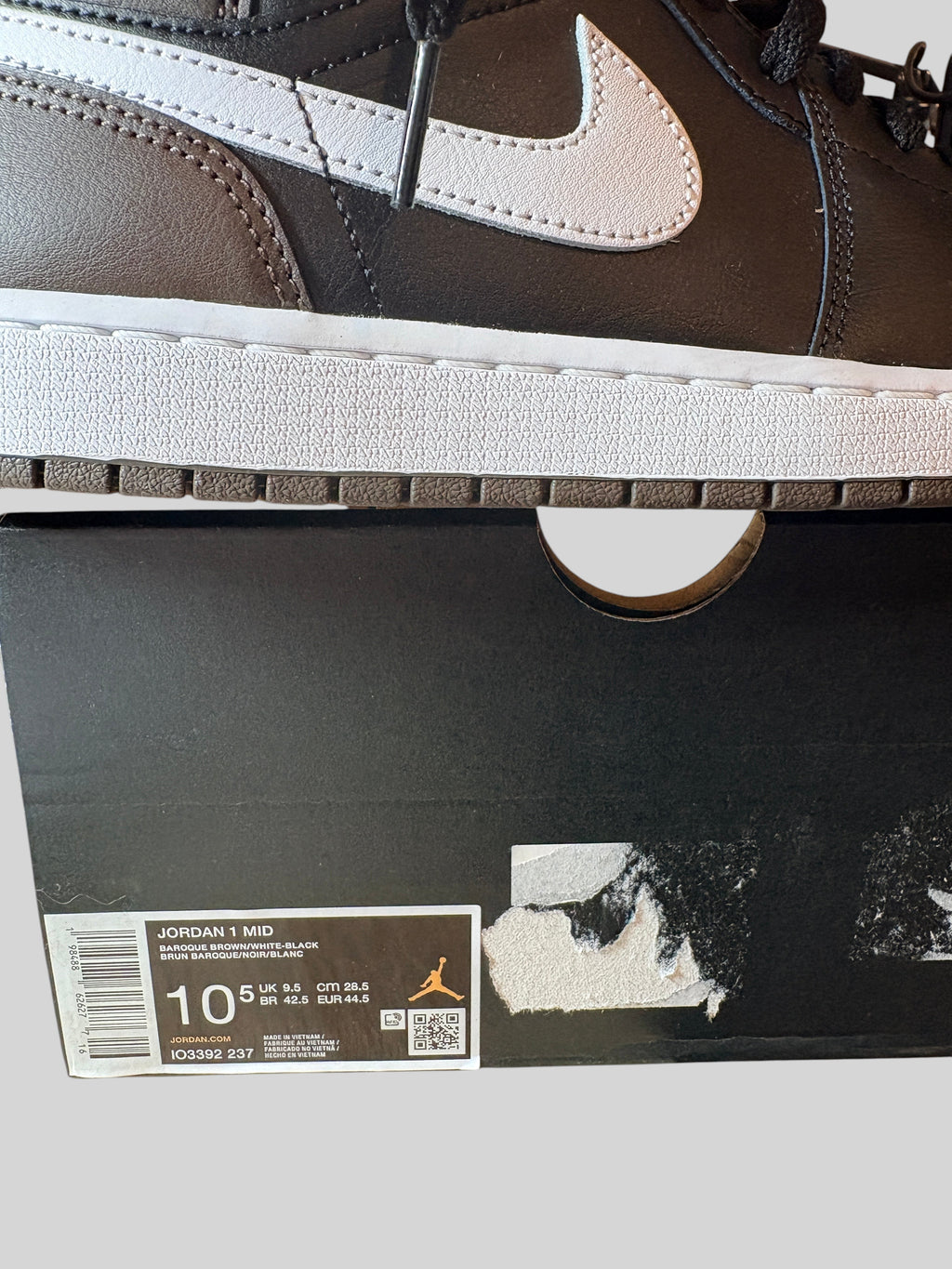 Jordan - Air Jordan 1 Mid - Baroque Brown / Black / White - Neuve avec étiquette AIR JORDAN