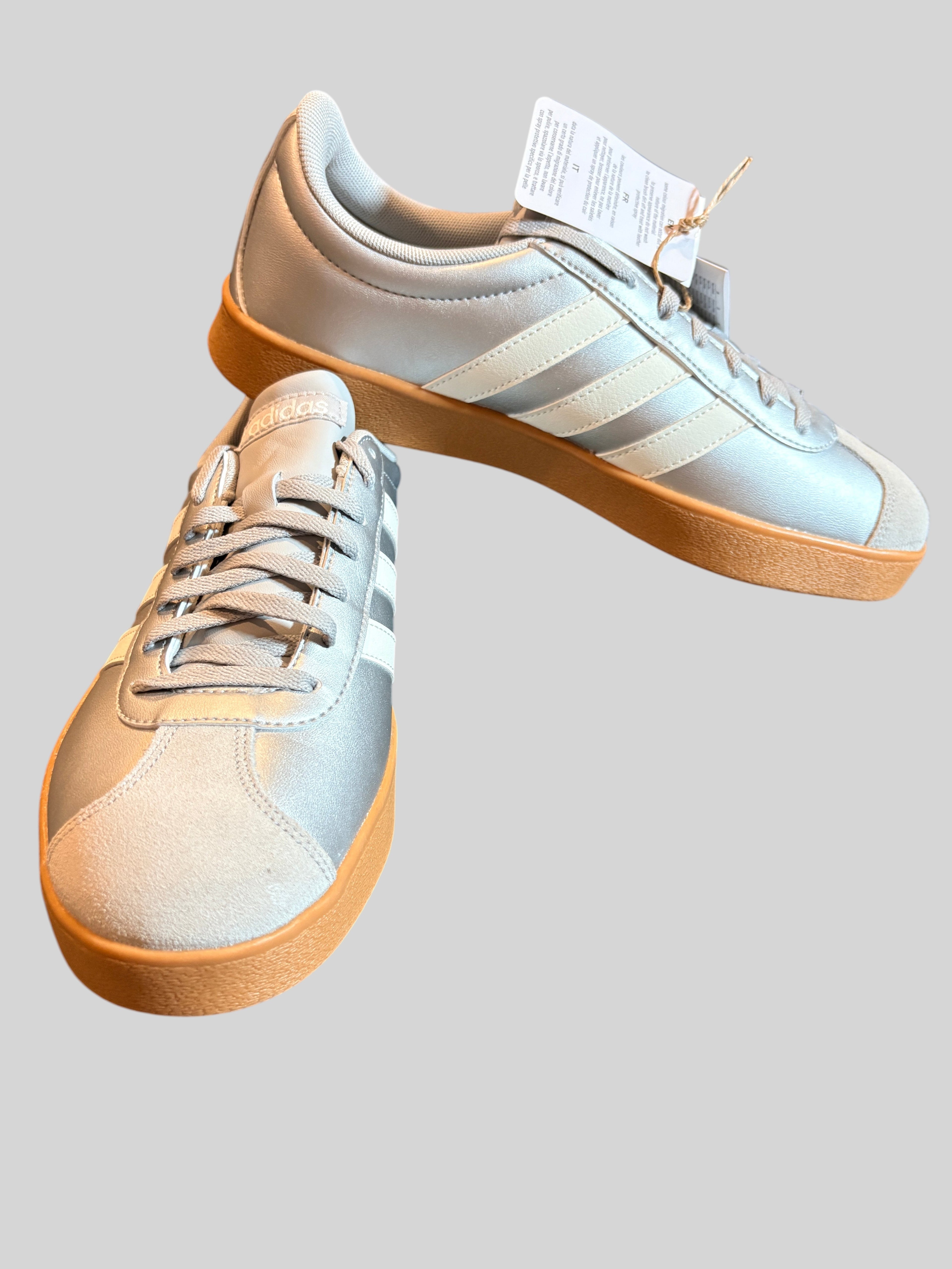 Adidas - VL Court Base - Silver Metallic / Core White / Grey Two - Neuve avec étiquette ADIDAS