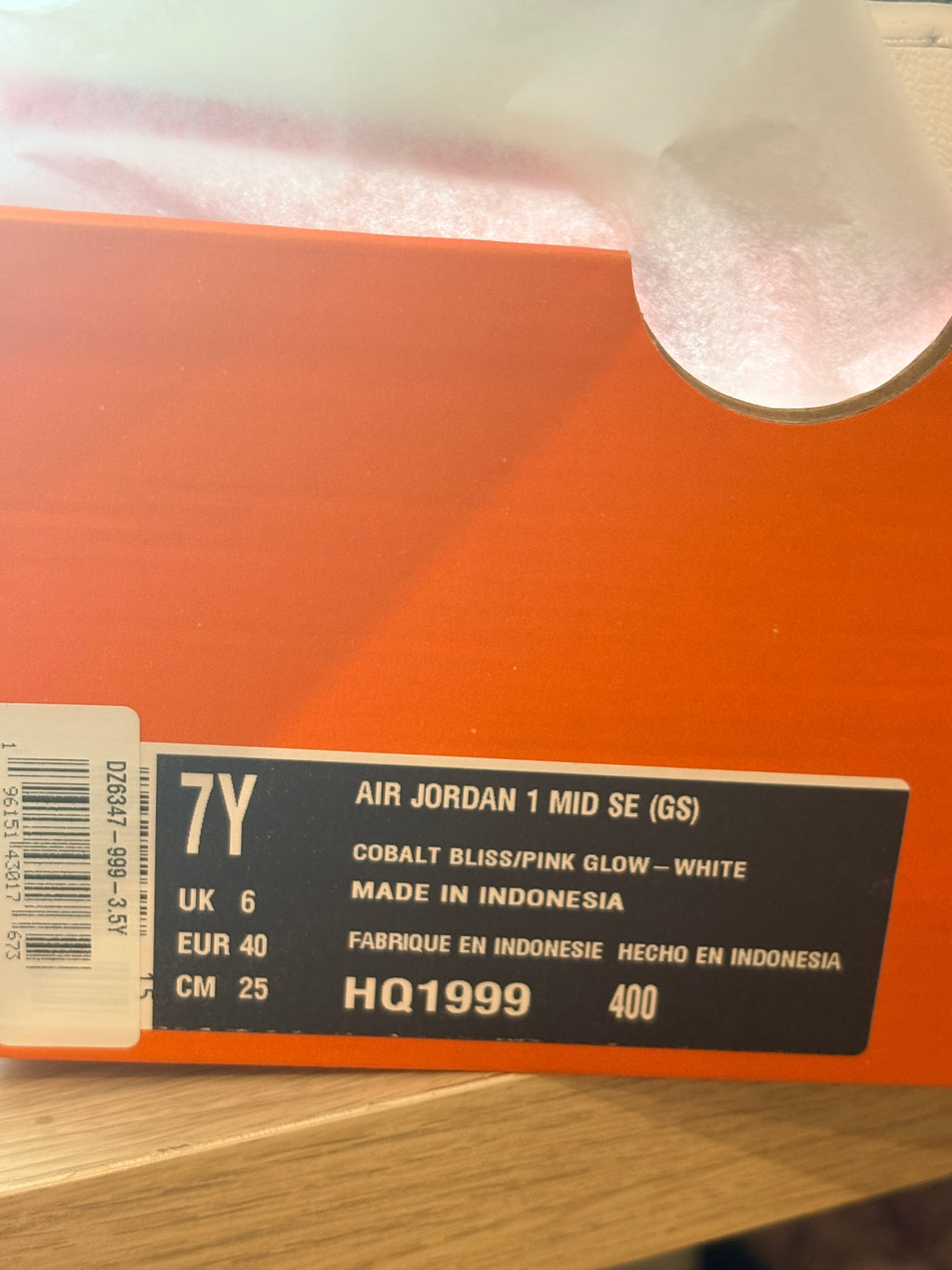 Air Jordan 1 Mid SE GS Cobalt Bliss Pink Glow – Neuve avec étiquette AIR JORDAN