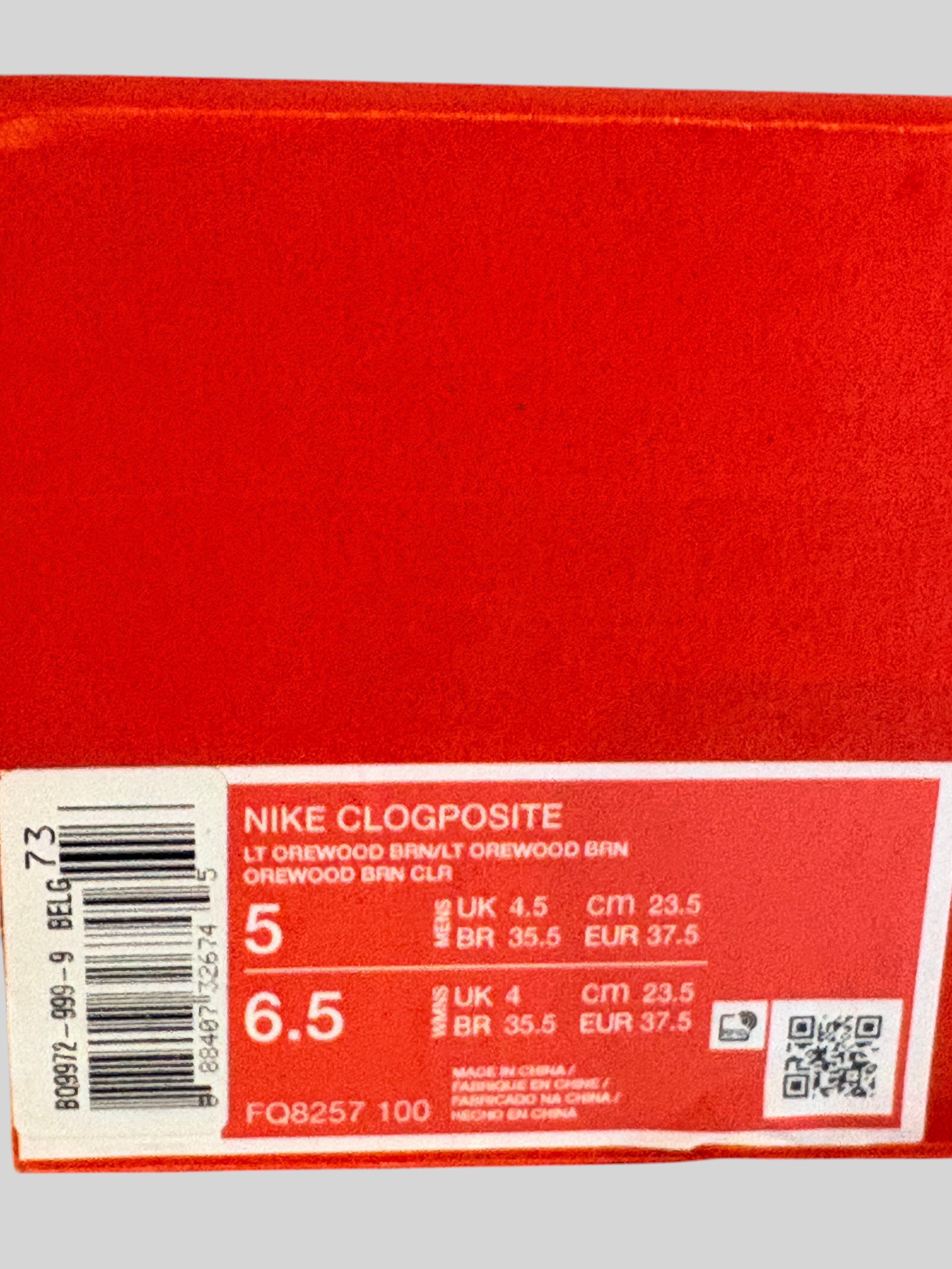 Nike Clogposite Light Orewood Brown – Neuve avec étiquette NIKE