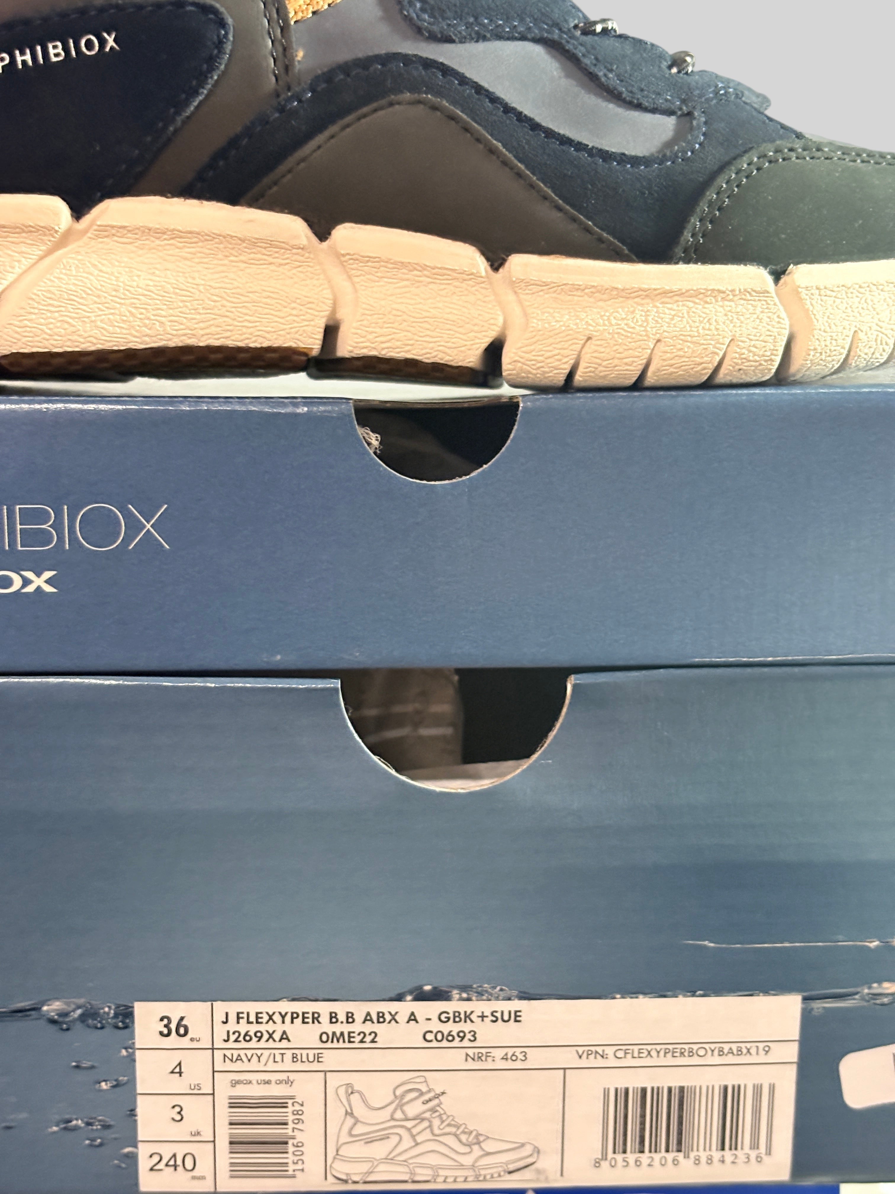 Geox J Flexyper Boy B ABX – Navy / Light Blue – Neuve avec étiquette GEOX