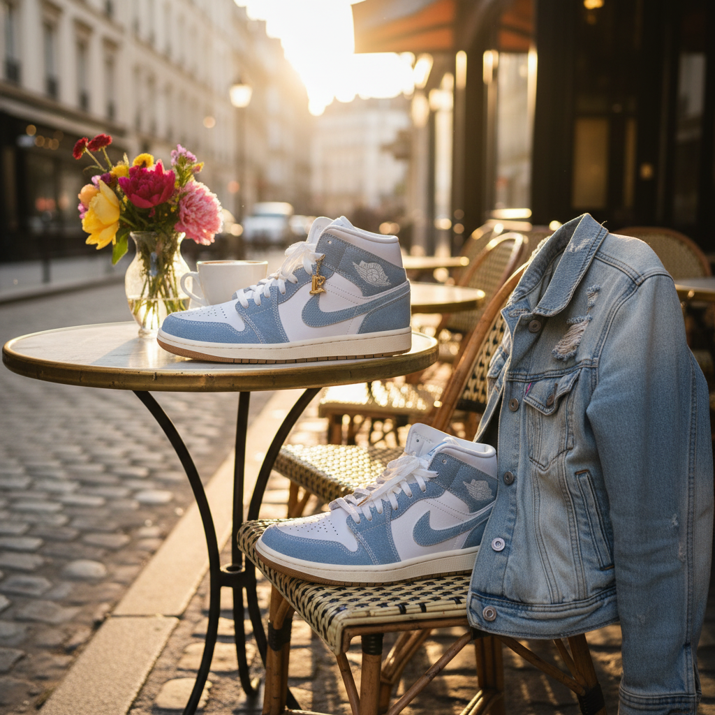 Air Jordan 1 Mid Denim - Paris Café