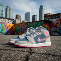 Air Jordan 1 Mid - Paillettes Rose & Argenté v2