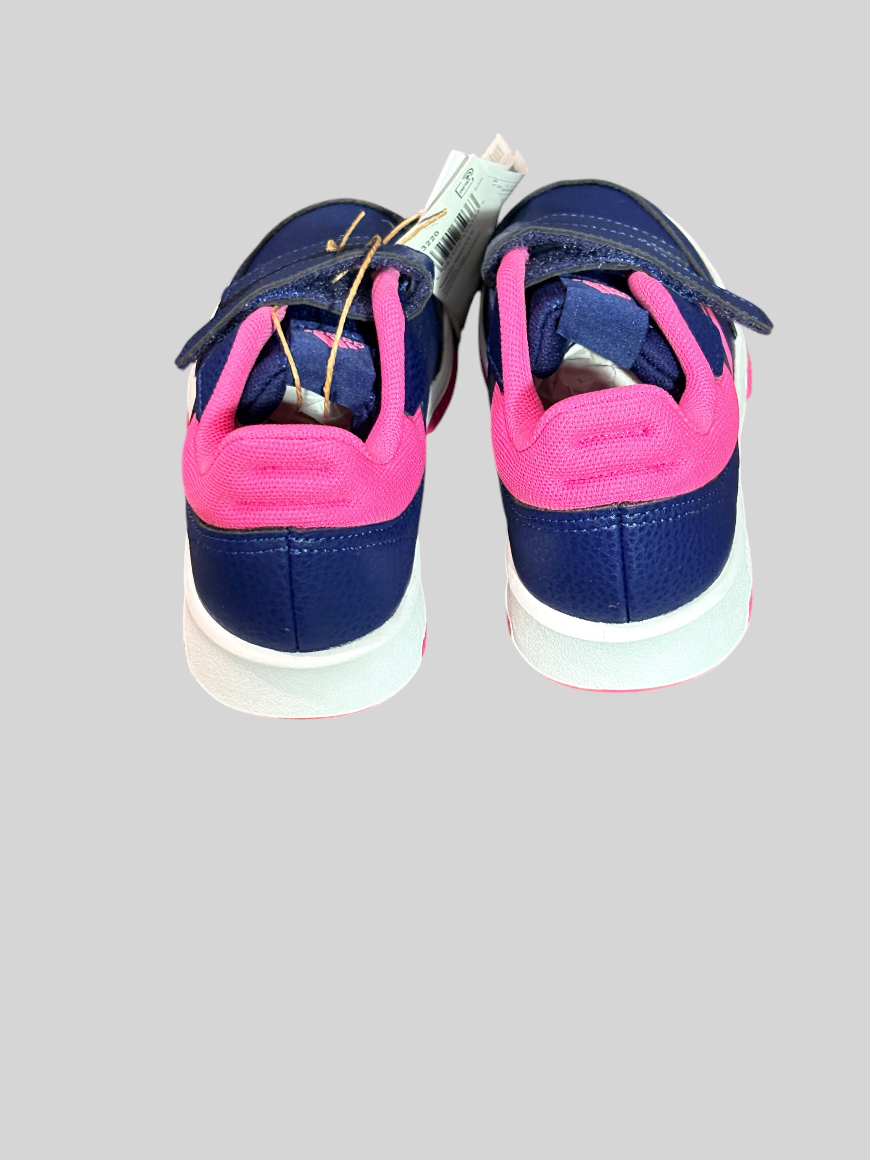 Baskets enfant FASHION SC Adidas Tensaur Sport 2.0 bleu marine et rose vif avec fermeture scratch et étiquette