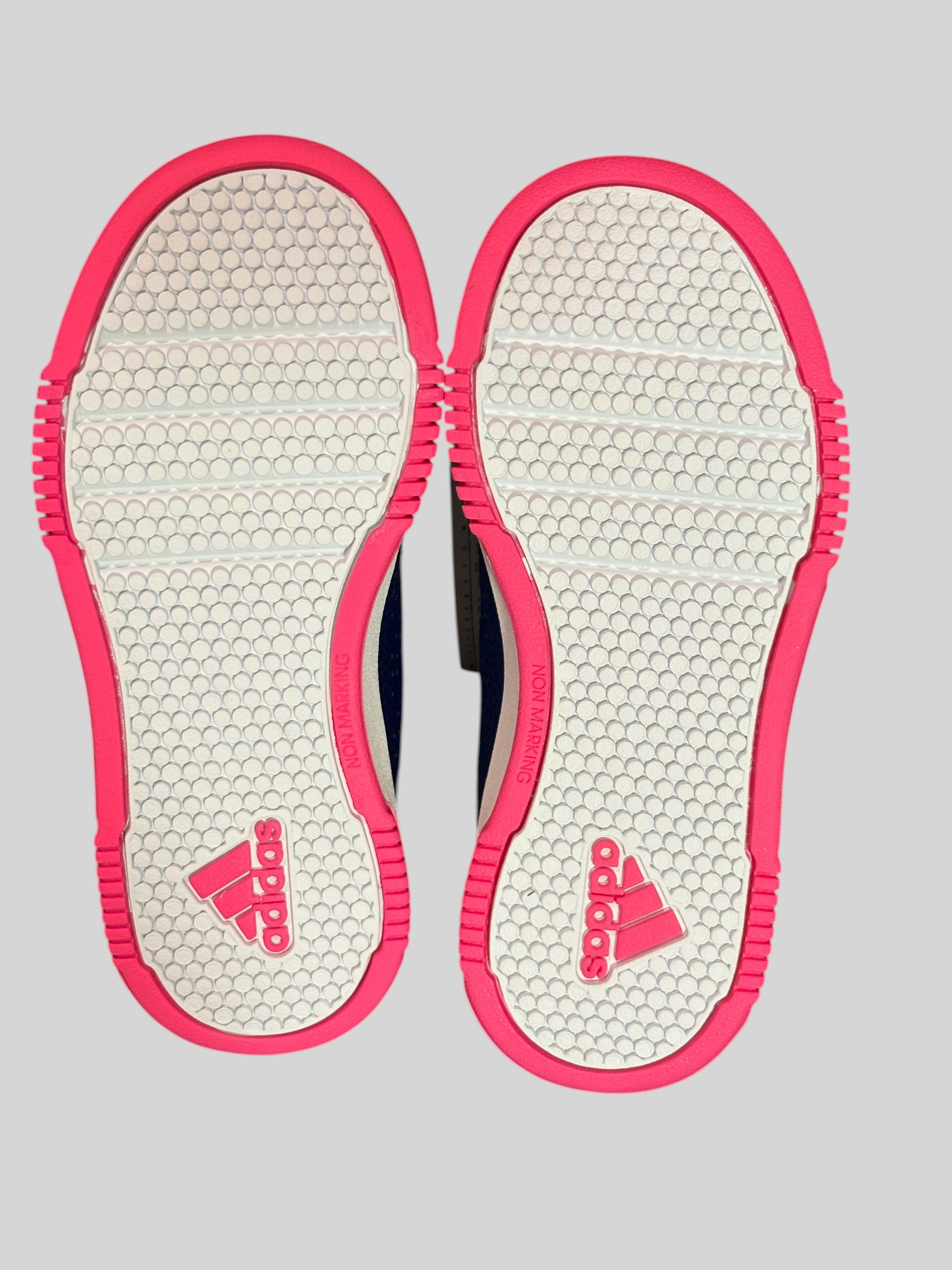 Semelles en caoutchouc rose et blanc des baskets enfant FASHION SC Adidas Tensaur Sport 2.0 C avec logo