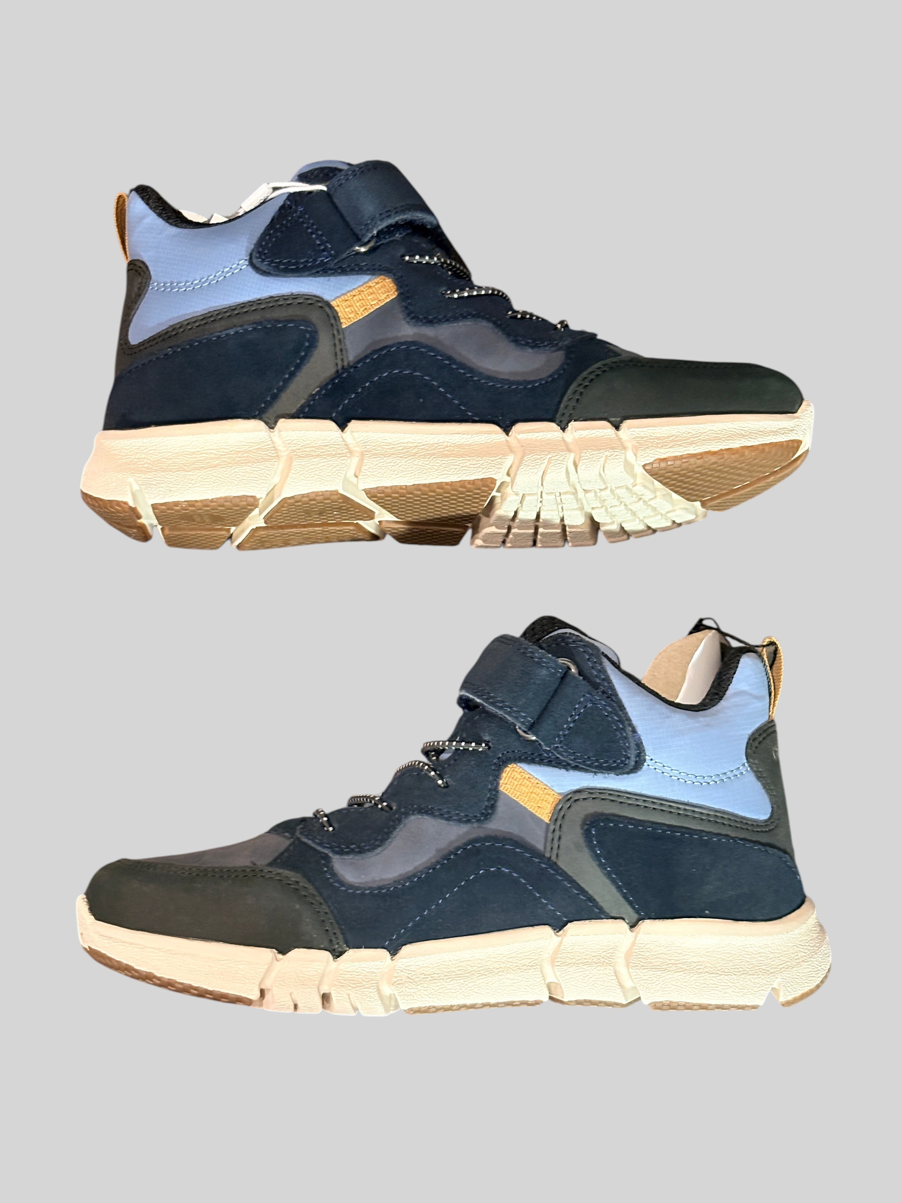 Baskets montantes FASHION SC Geox J Flexyper Boy B ABX imperméables bleu marine et bleu clair pour enfant
