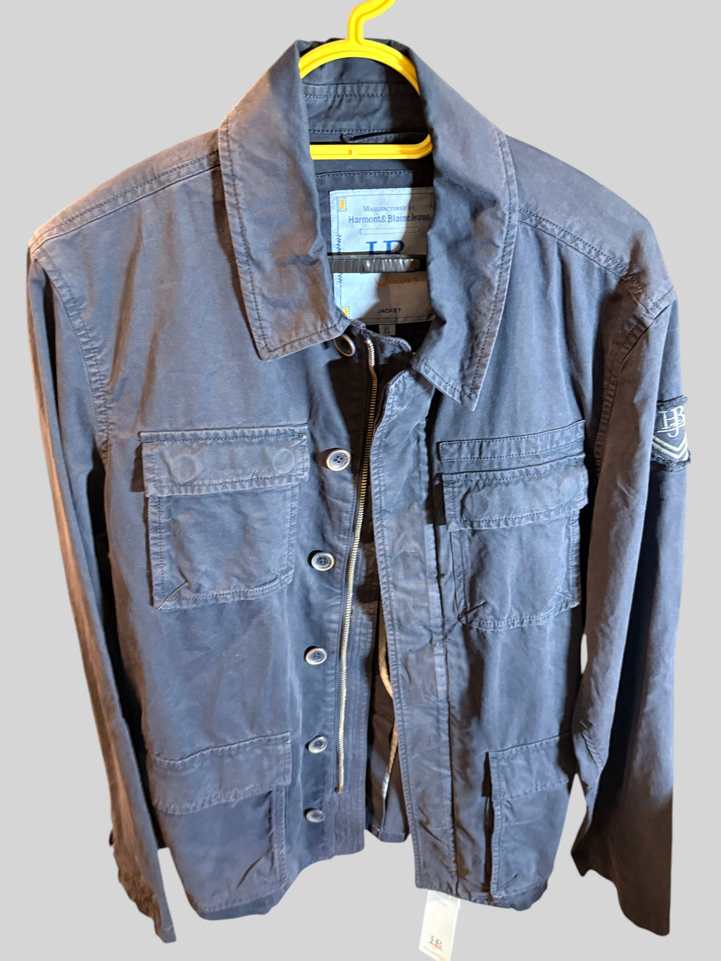 Veste légère bleu marine FASHION SC Harmont & Blaine Jeans style saharienne avec poches à rabat et logo brodé