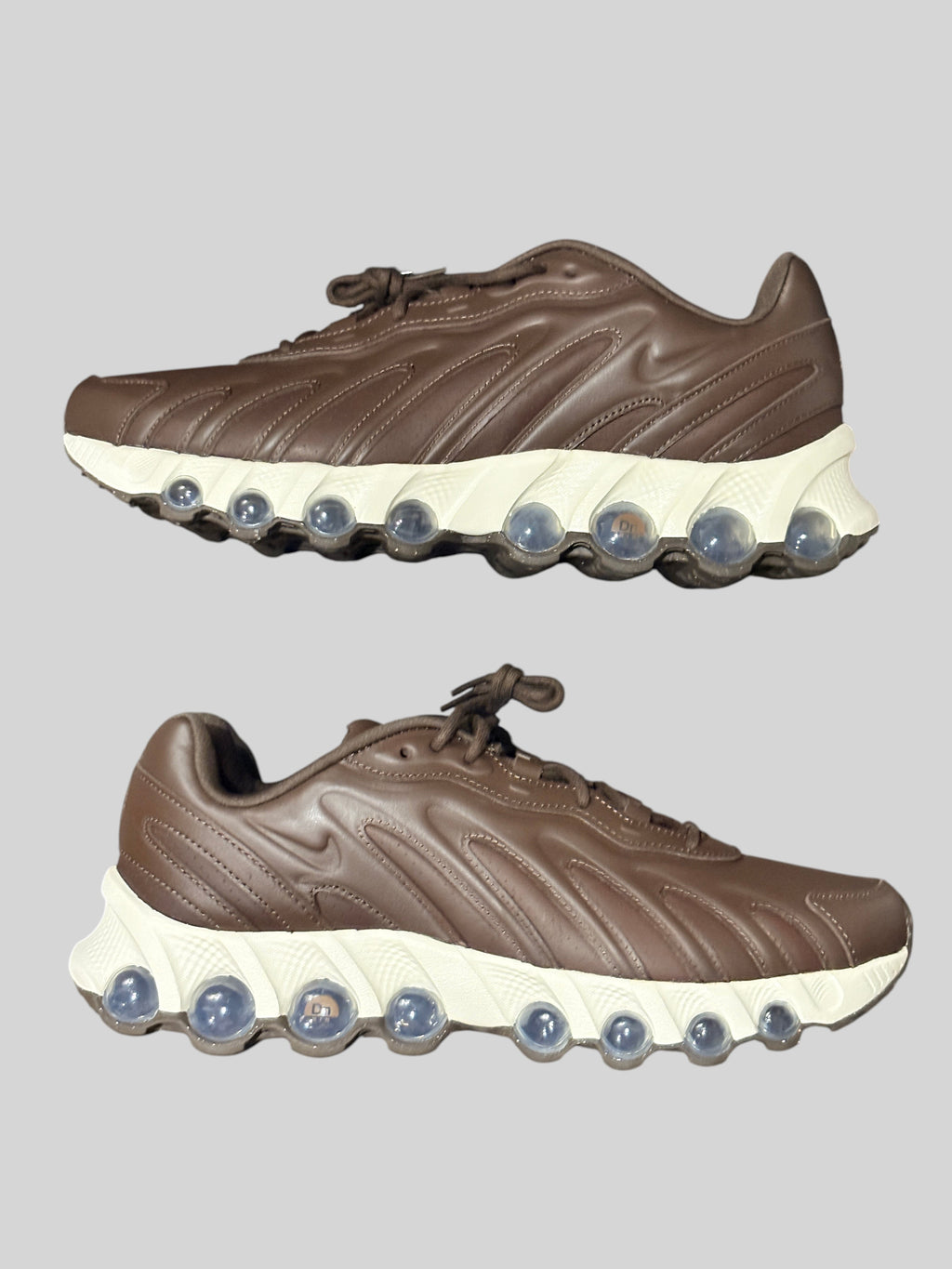 Baskets FASHION SC Nike Air Max Dn8 SP en cuir marron Baroque Brown avec semelle Dynamic Air crème