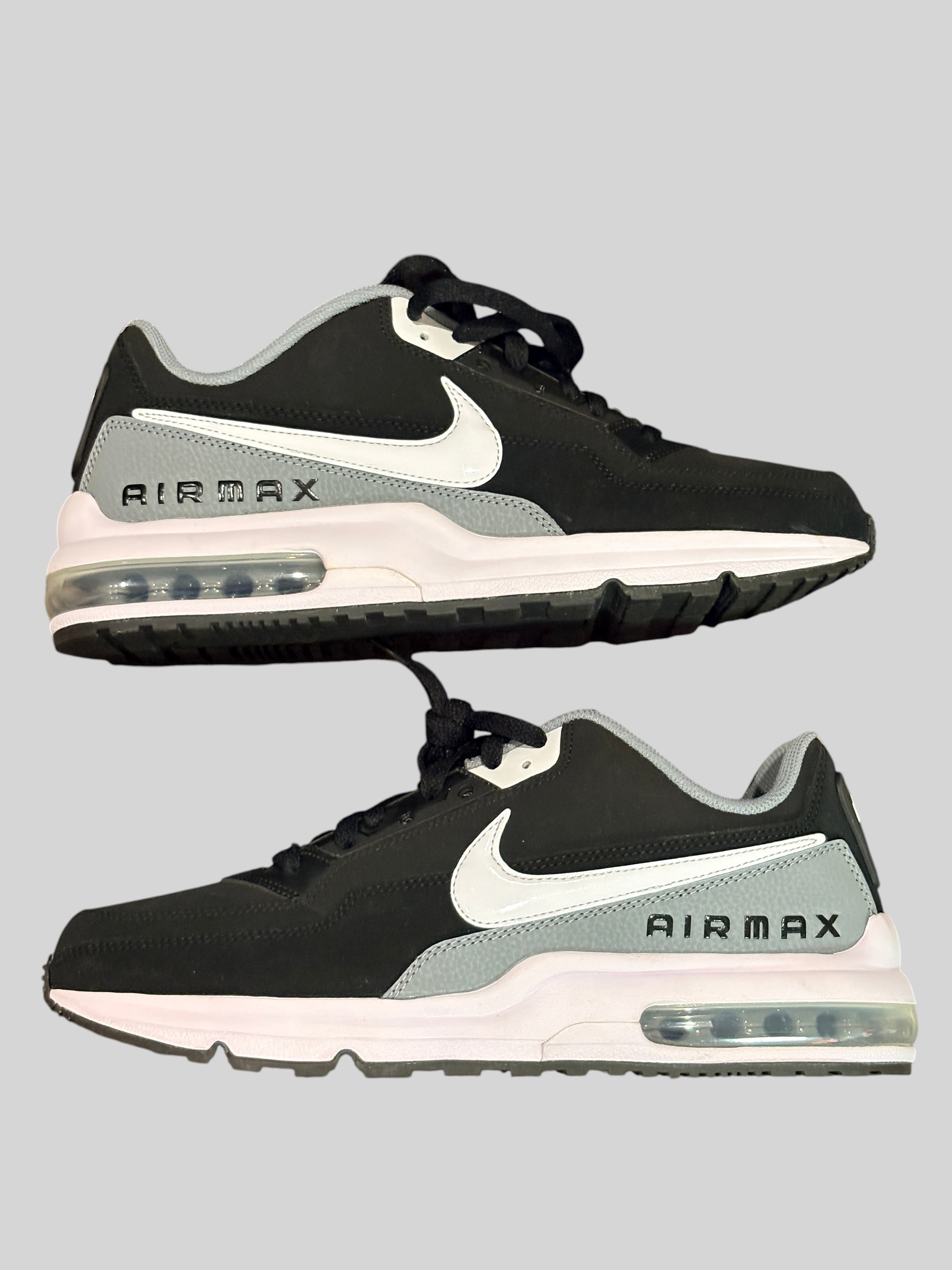 Baskets FASHION SC Nike Air Max LTD 3 noires, grises et blanches en cuir avec unité Air visible au talon