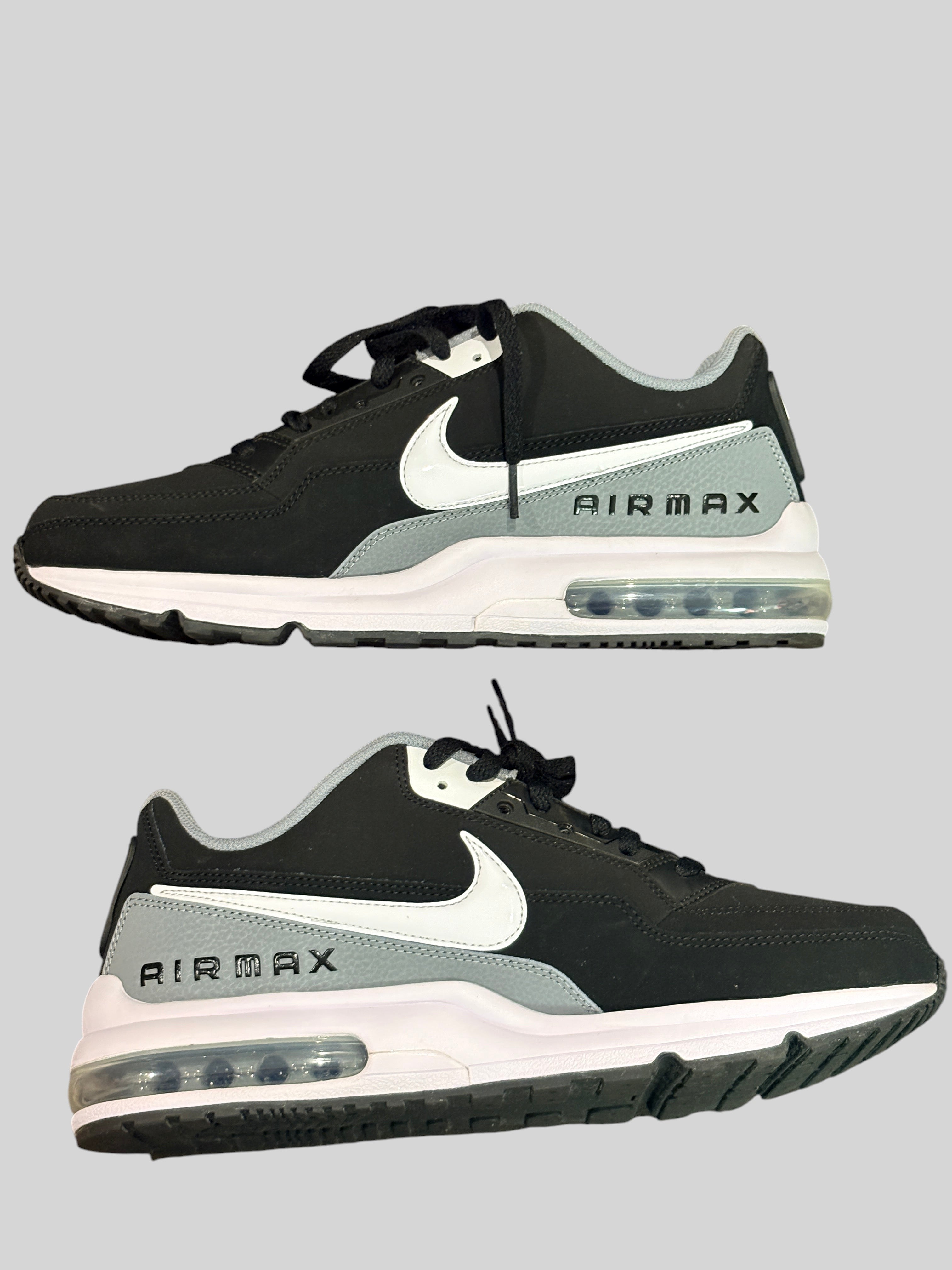 Baskets FASHION SC Nike Air Max LTD 3 noires, grises et blanches en cuir avec unité Air visible au talon