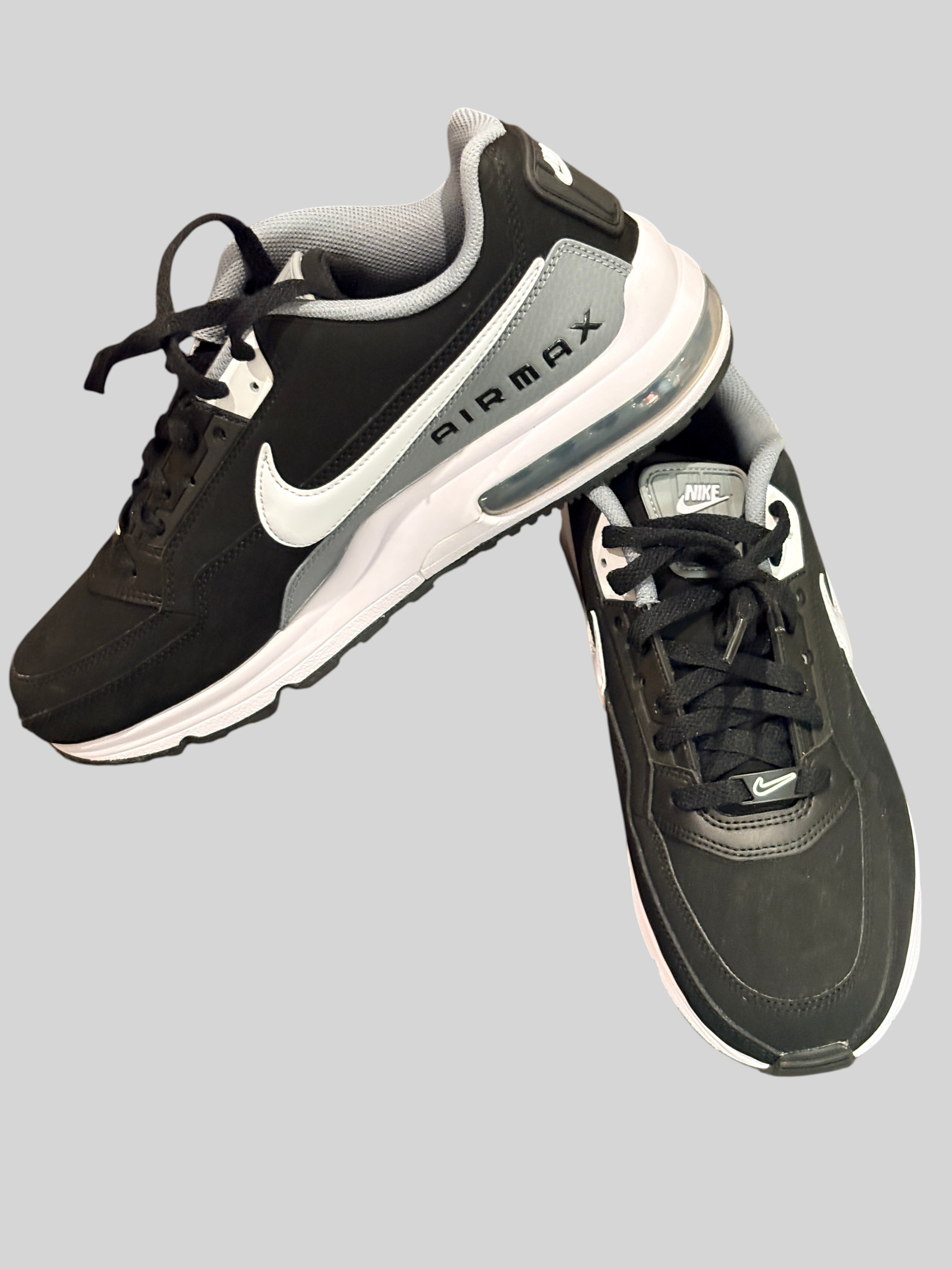Baskets FASHION SC Nike Air Max LTD 3 noires, grises et blanches en cuir avec unité Air visible au talon
