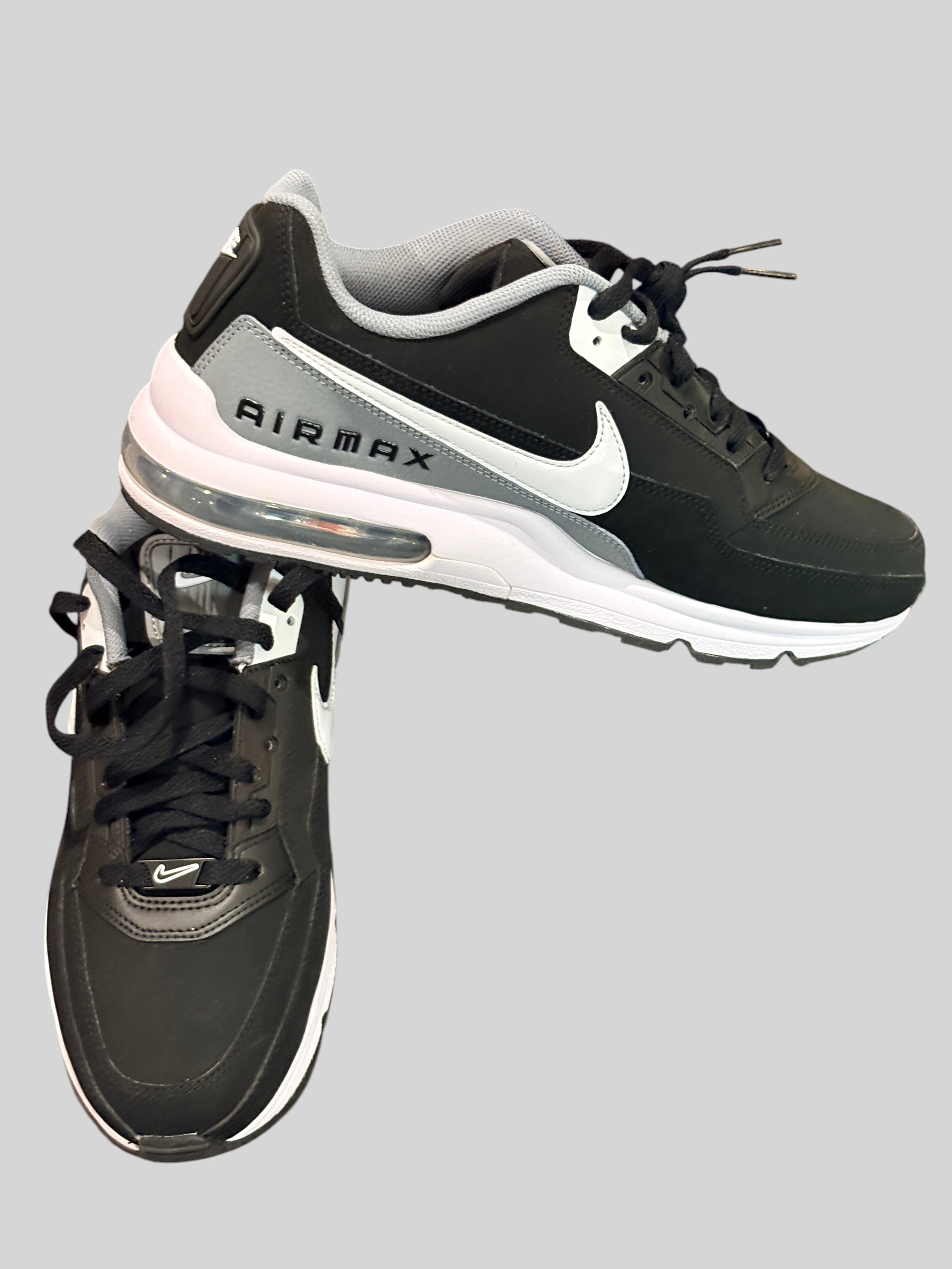 Baskets FASHION SC Nike Air Max LTD 3 noires, grises et blanches en cuir avec unité Air visible au talon