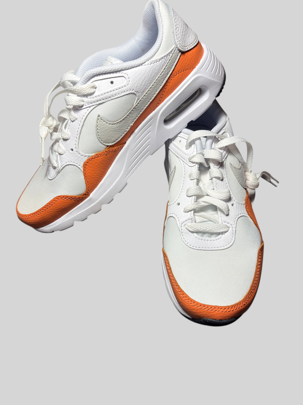 Baskets FASHION SC Nike Air Max SC blanches et orange pastel en cuir et mesh avec unité Air apparente
