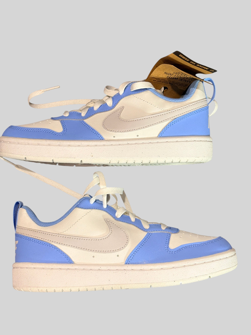 Baskets FASHION SC Nike Court Borough Low Recraft blanches et bleu Cobalt Pulse pour enfant avec étiquette