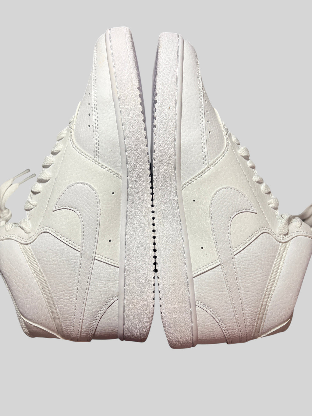 Baskets FASHION SC Nike Court Vision Mid pour femme en cuir blanc Triple White avec design rétro semi-montant
