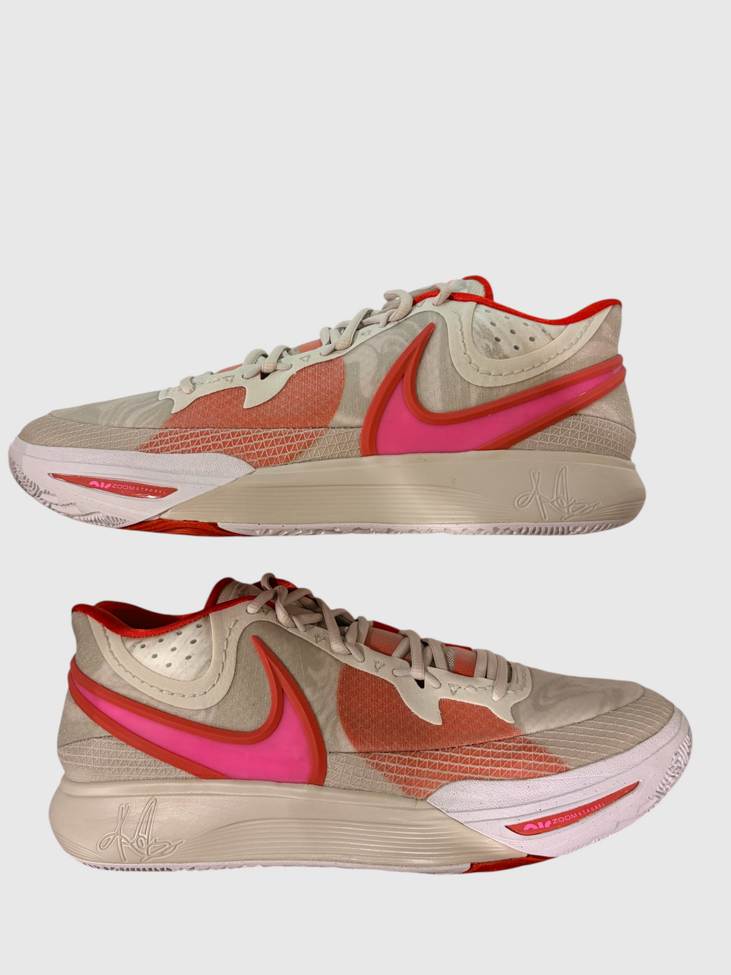 Chaussures de basketball FASHION SC Nike Kyrie 8 Light Bone, Picante Red et Adobe avec technologie Air Zoom Strobel