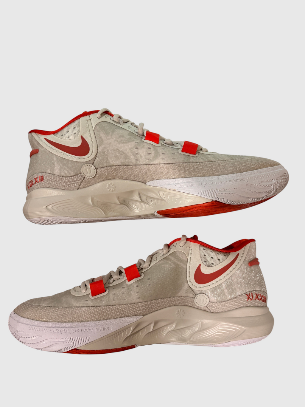 Chaussures de basketball FASHION SC Nike Kyrie 8 en coloris Light Bone, Picante Red et Adobe avec technologie Air Zoom