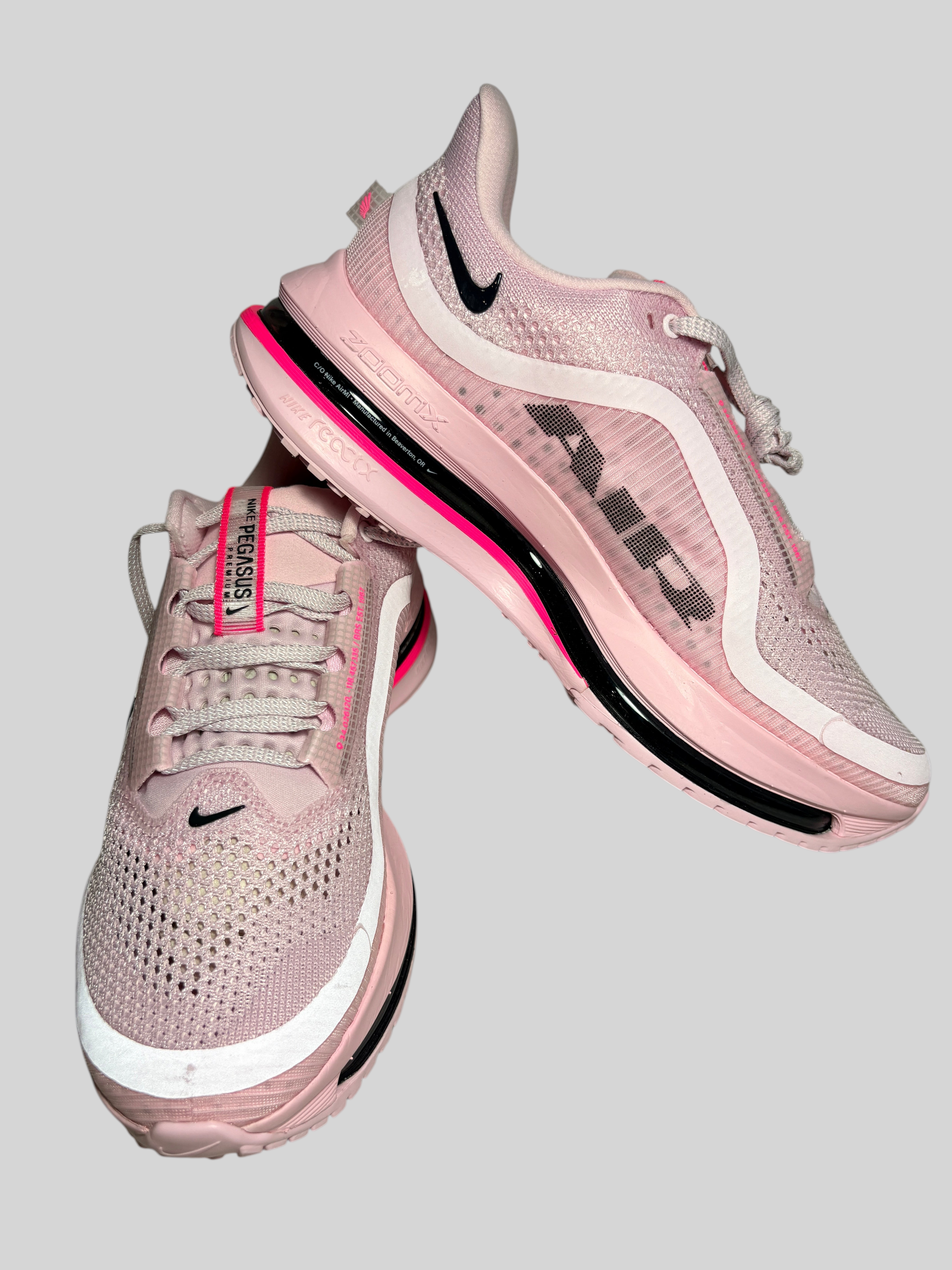 Chaussures de running FASHION SC Nike Pegasus Premium en mesh rose avec amorti ZoomX et détails noirs contrastés