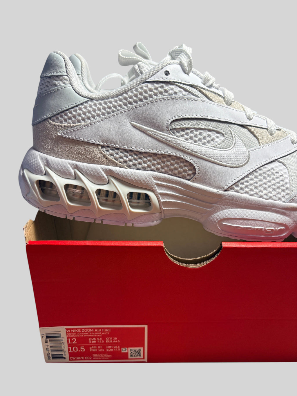 Baskets FASHION SC Nike Zoom Air Fire Photon Dust blanches en mesh et synthétique avec amorti Zoom Air visible