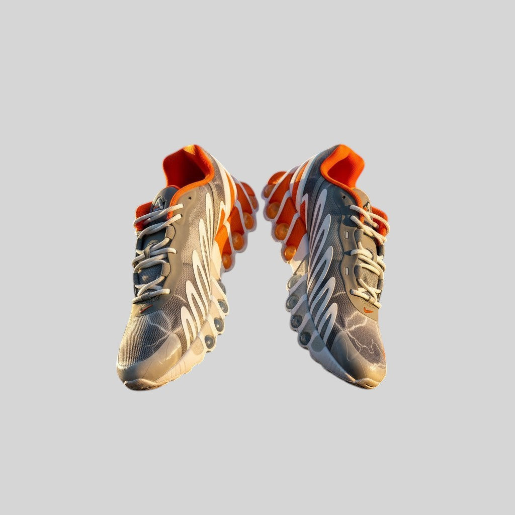 Baskets Palace x Nike Air Max Dn8 SP grises et orange avec motifs éclairs et technologie Dynamic Air, FASHION SC