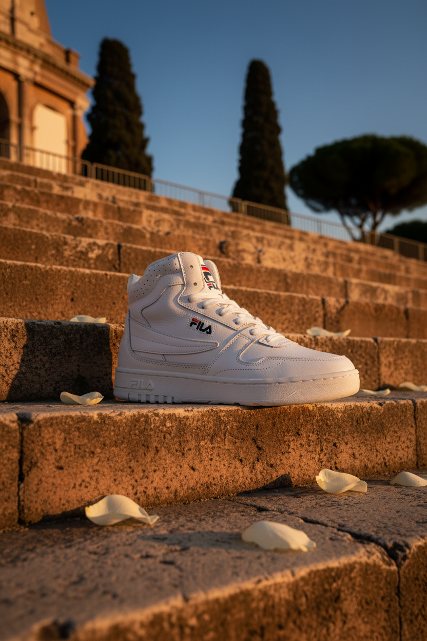 Fila FX-100 Mid Triple White – Colisée de Rome