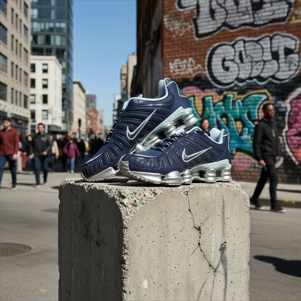 Nike Shox TL Obsidian Metallic Platinum – Taille 45.5 NIKE
