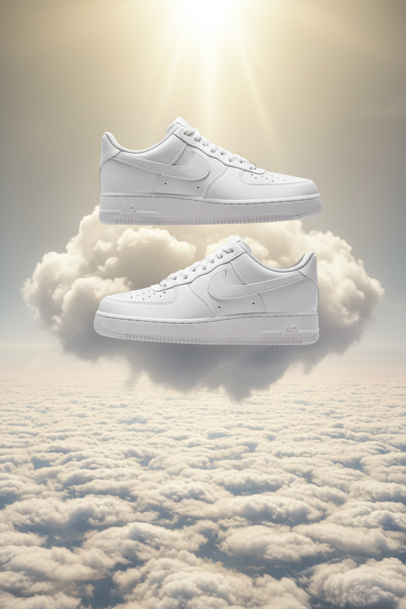 Nike Air Force 1 Triple White – Au-dessus des Nuages