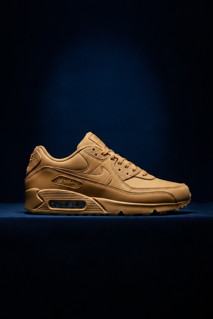 Nike Air Max 90 Wheat – Contraste Navy Blue